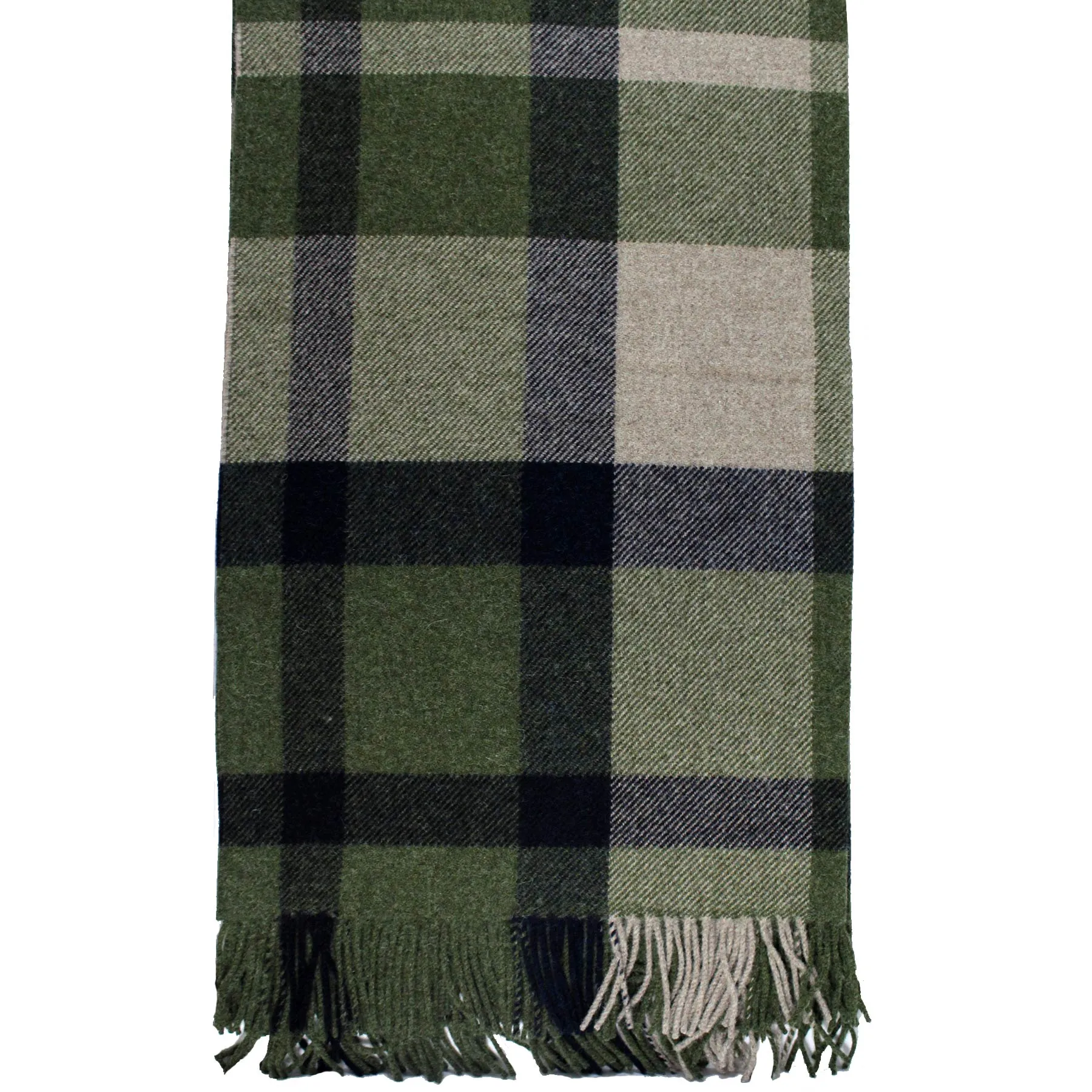 Ermenegildo Zegna Throw Blanket Green Plaid - Wool Alpaca Cashmere