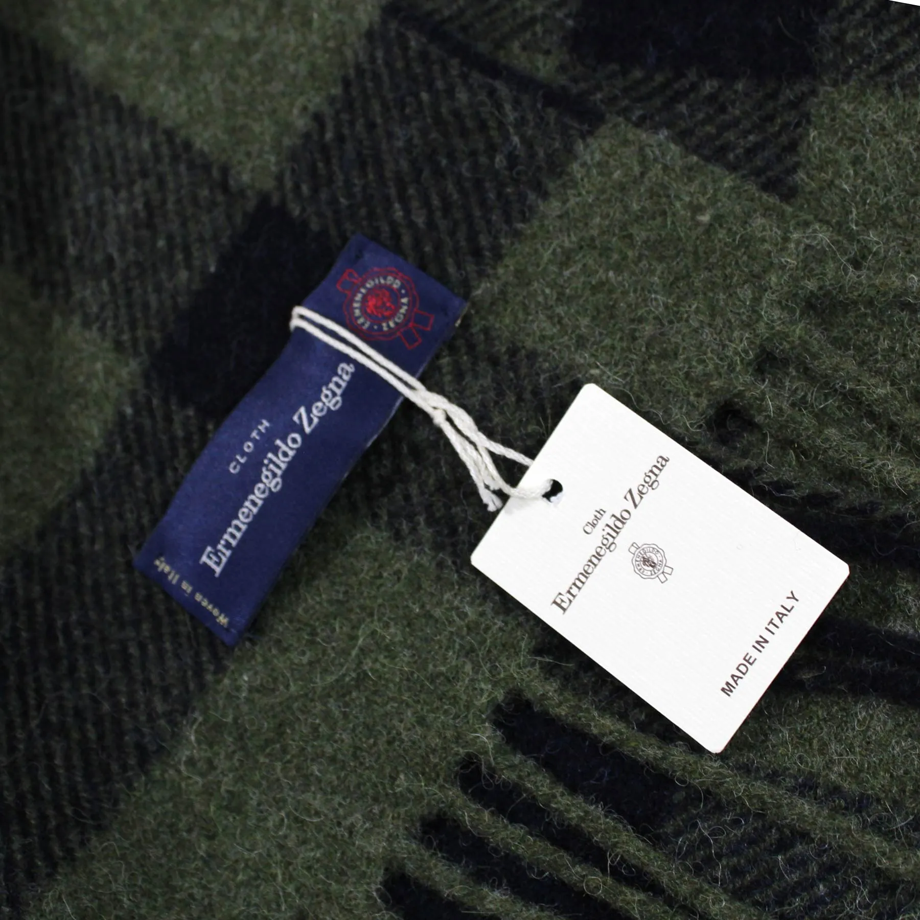 Ermenegildo Zegna Throw Blanket Green Plaid - Wool Alpaca Cashmere