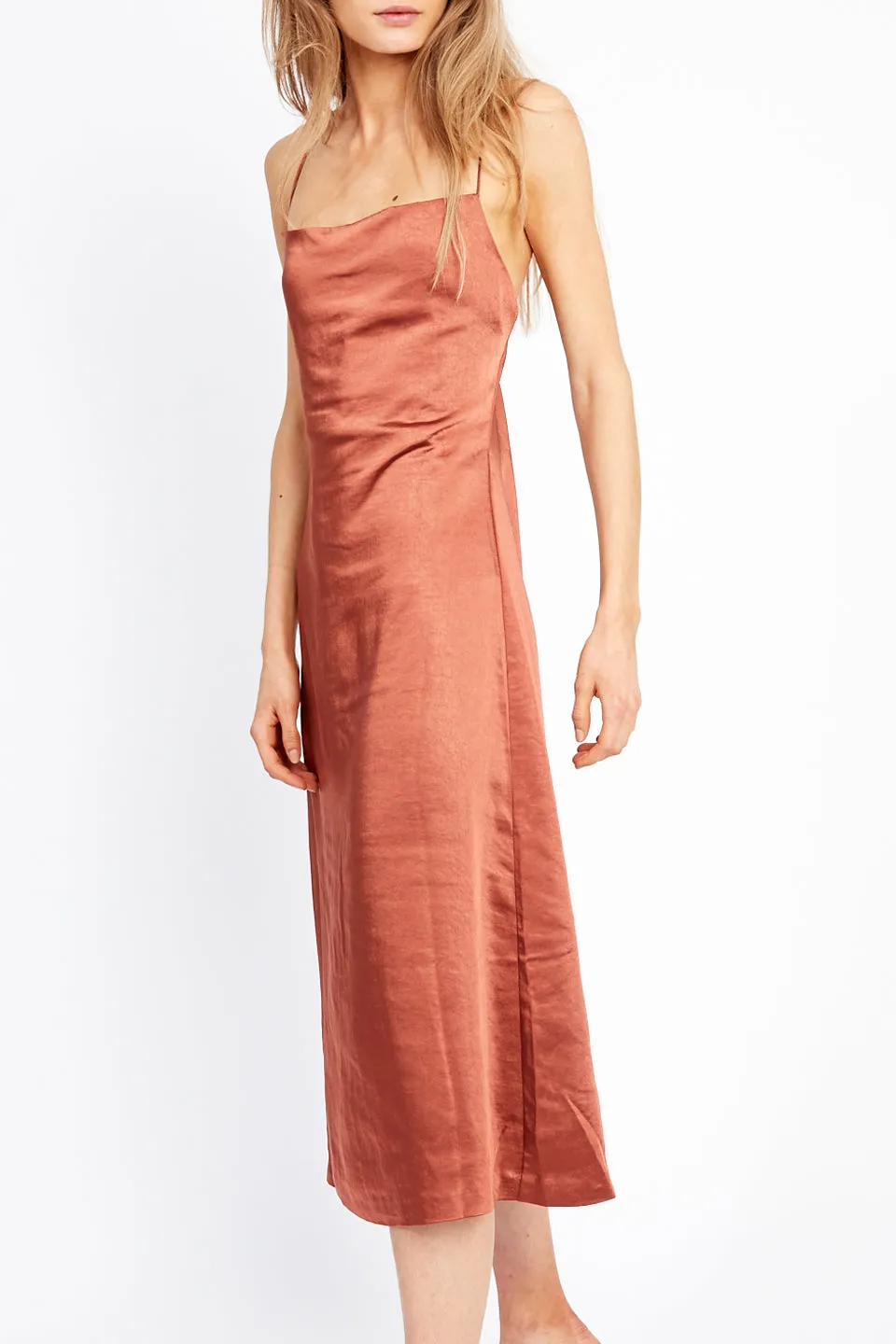 Escape Strappy Tie Back Bias Sienna Midi Dress