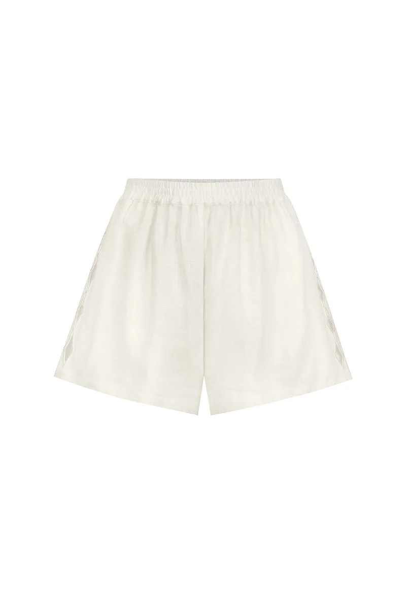 FEELING LIGHT LINEN SHORT - WHITE