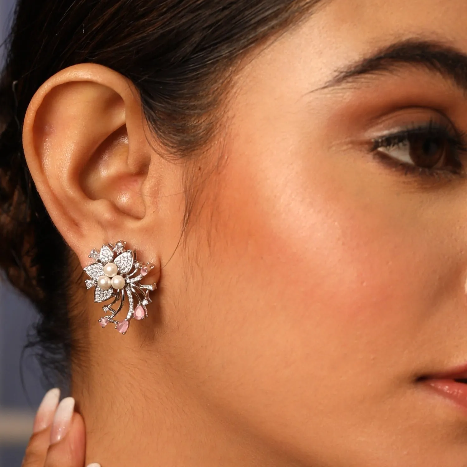 Floral Bloom Classic CZ Stud