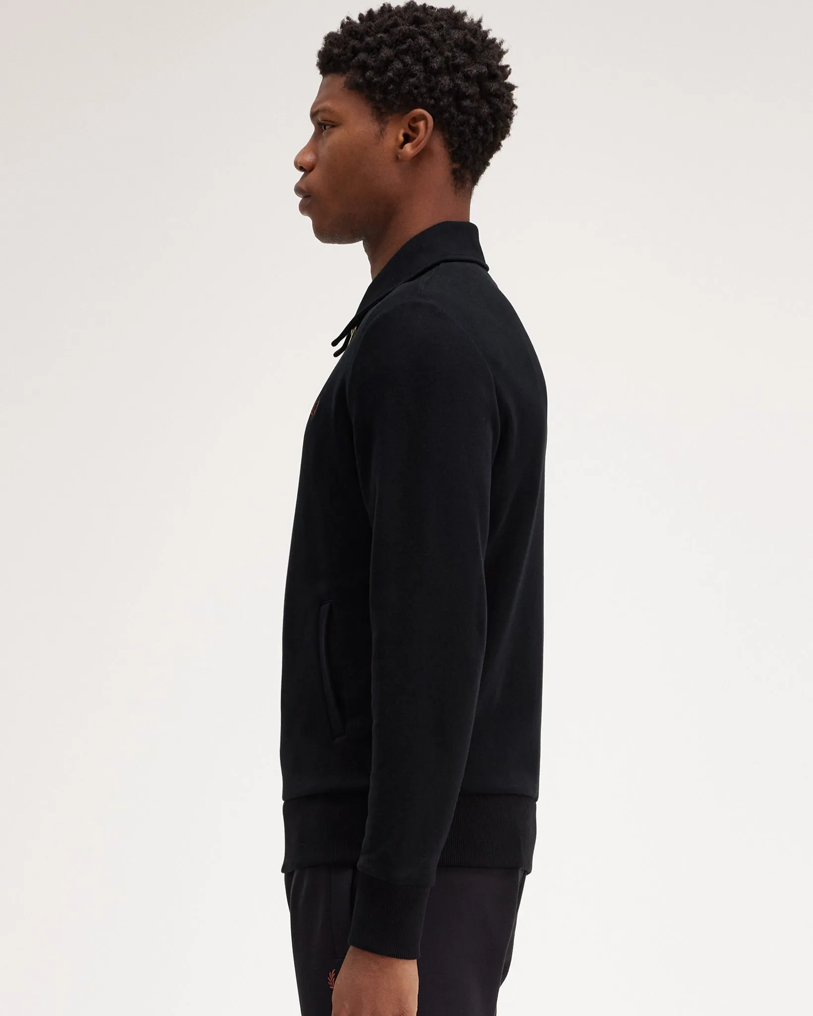 Fred Perry Half Zip Collared Sweatshirt - Black