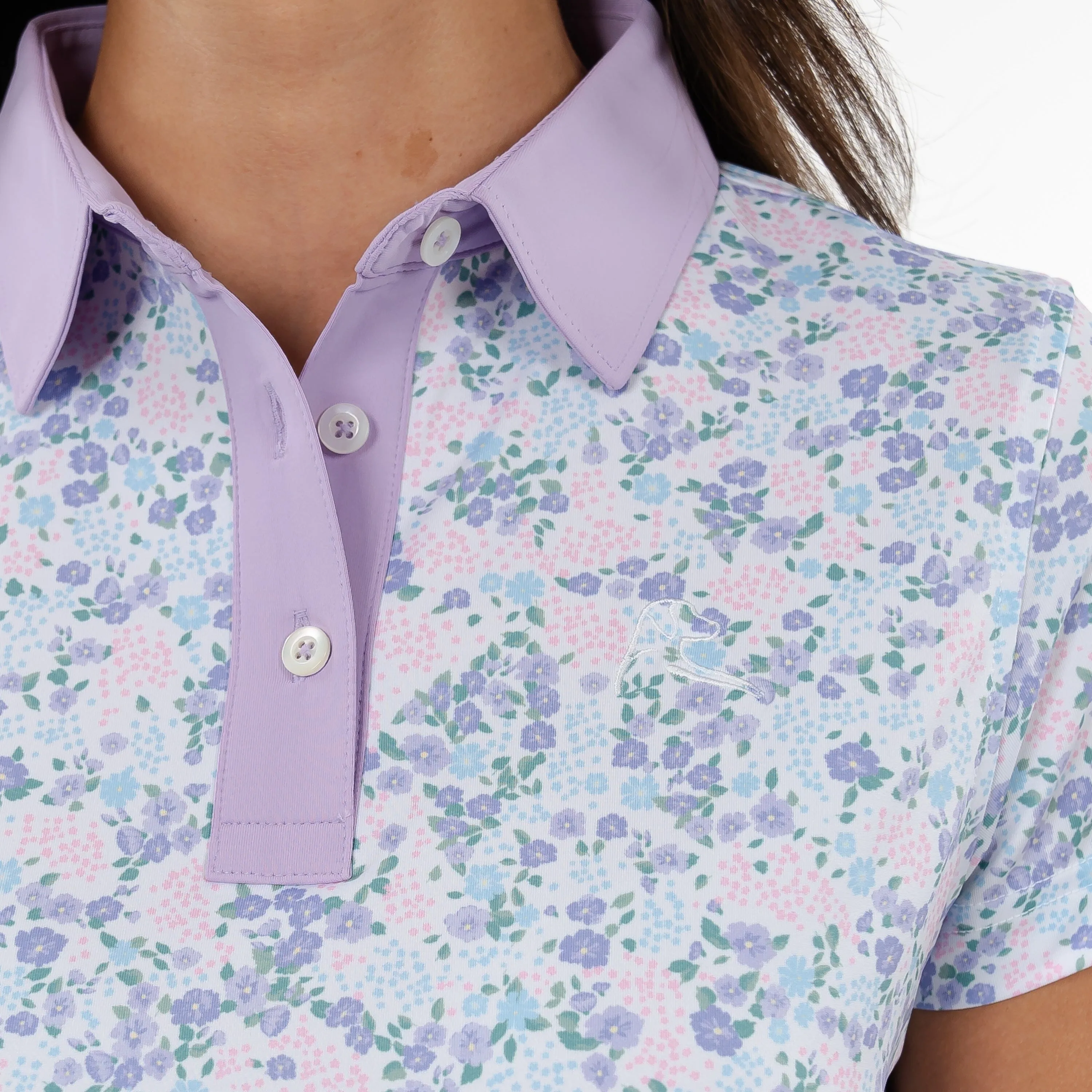 Garden Performance Polo | The Garden - White/Lilac