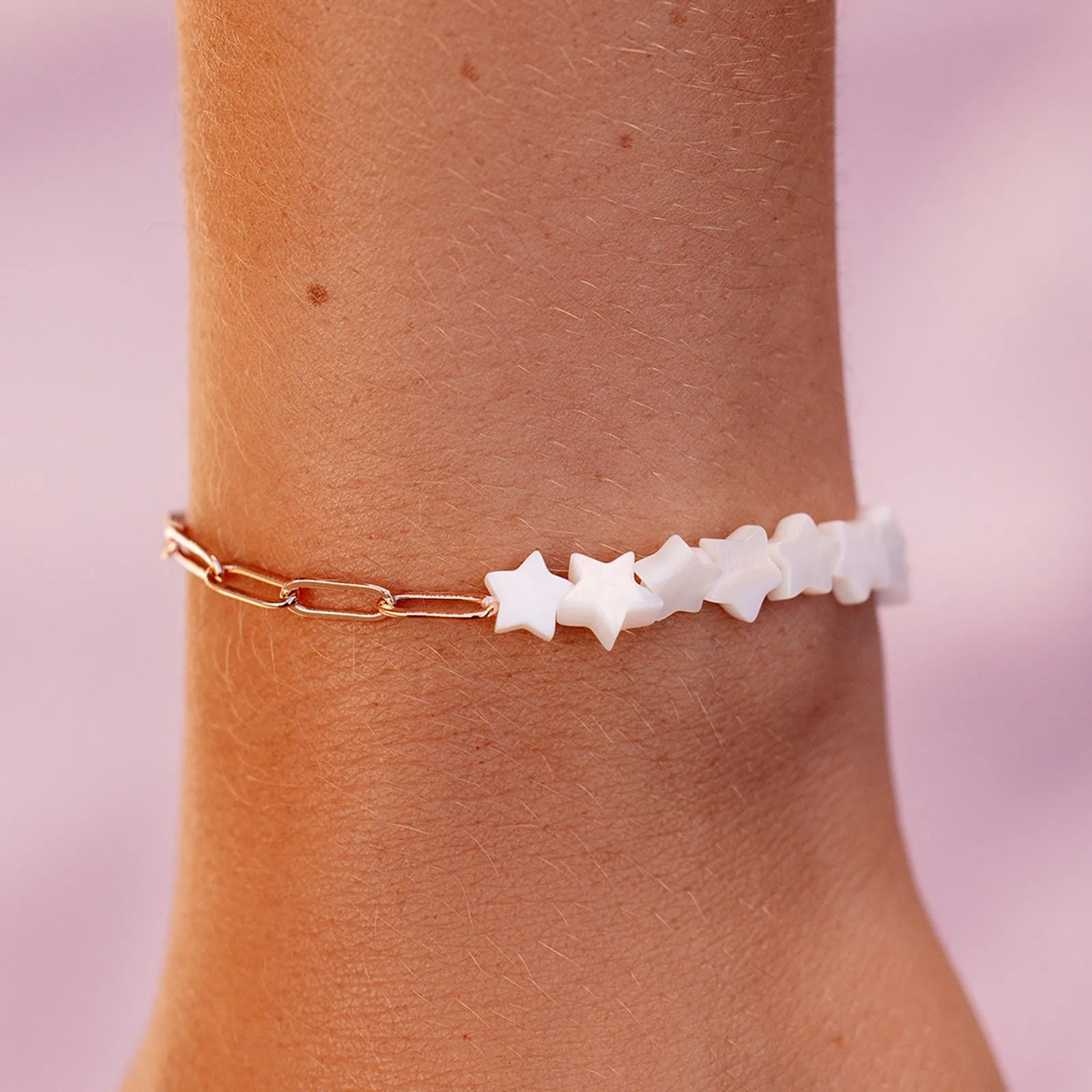 Glowing Star Bead & Chain Bracelet