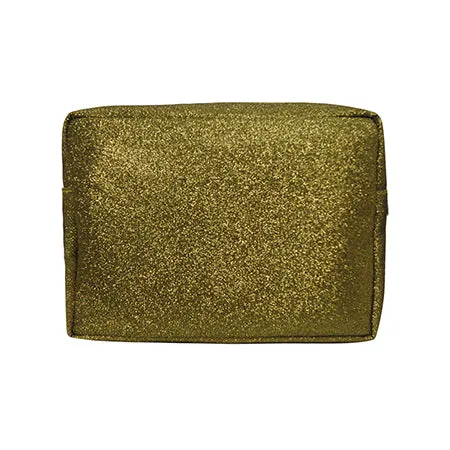 Gold Glitter NGIL Large Cosmetic Travel Pouch