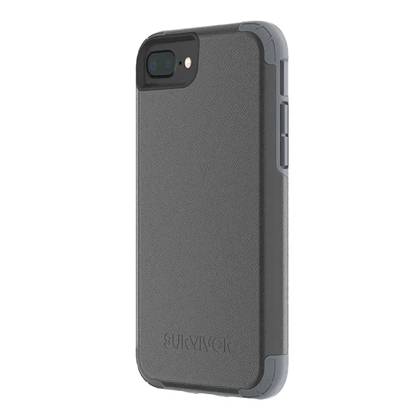 Griffin Survivor Prime Black Leather Case iPhone 6/7/8 Plus TA43865