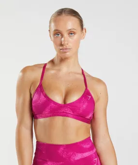 GS Power Minimal Sports Bra - Magenta Pink Print