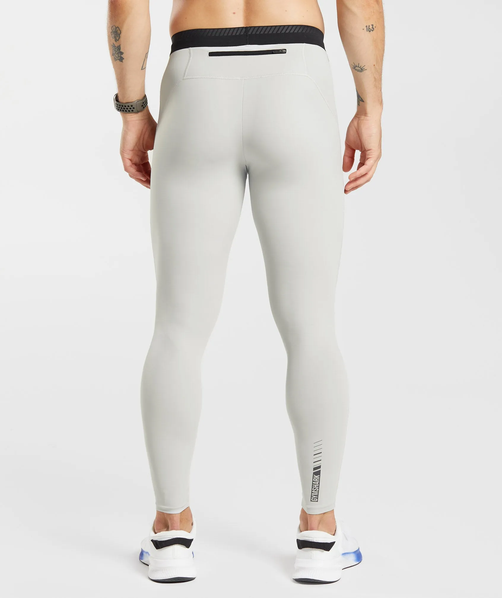 Gymshark Apex Run Tights - Light Grey