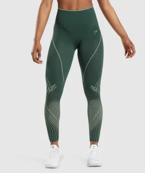 Gymshark Apex Seamless High Rise Leggings - Obsidian Green/Cucumber Green