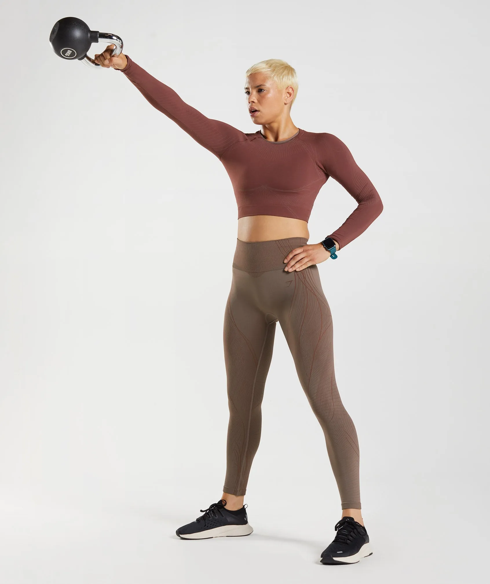 Gymshark Apex Seamless Leggings - Truffle Brown/Cherry Brown