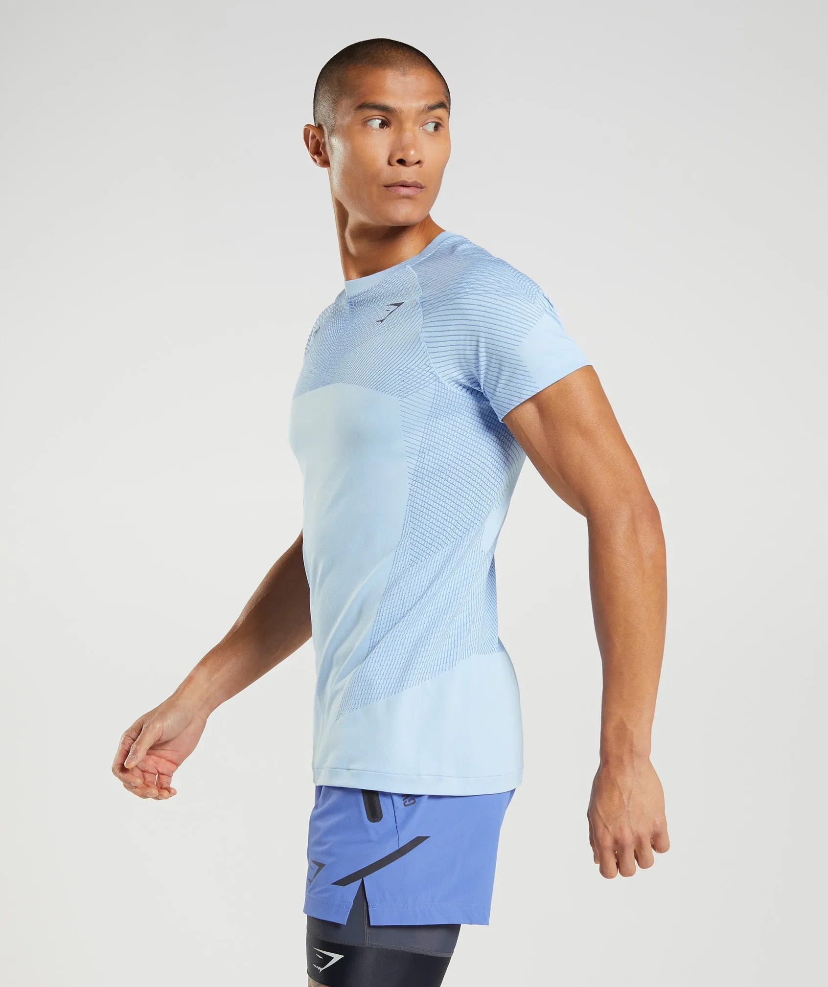 Gymshark Apex Seamless T-Shirt - Linen Blue/Court Blue