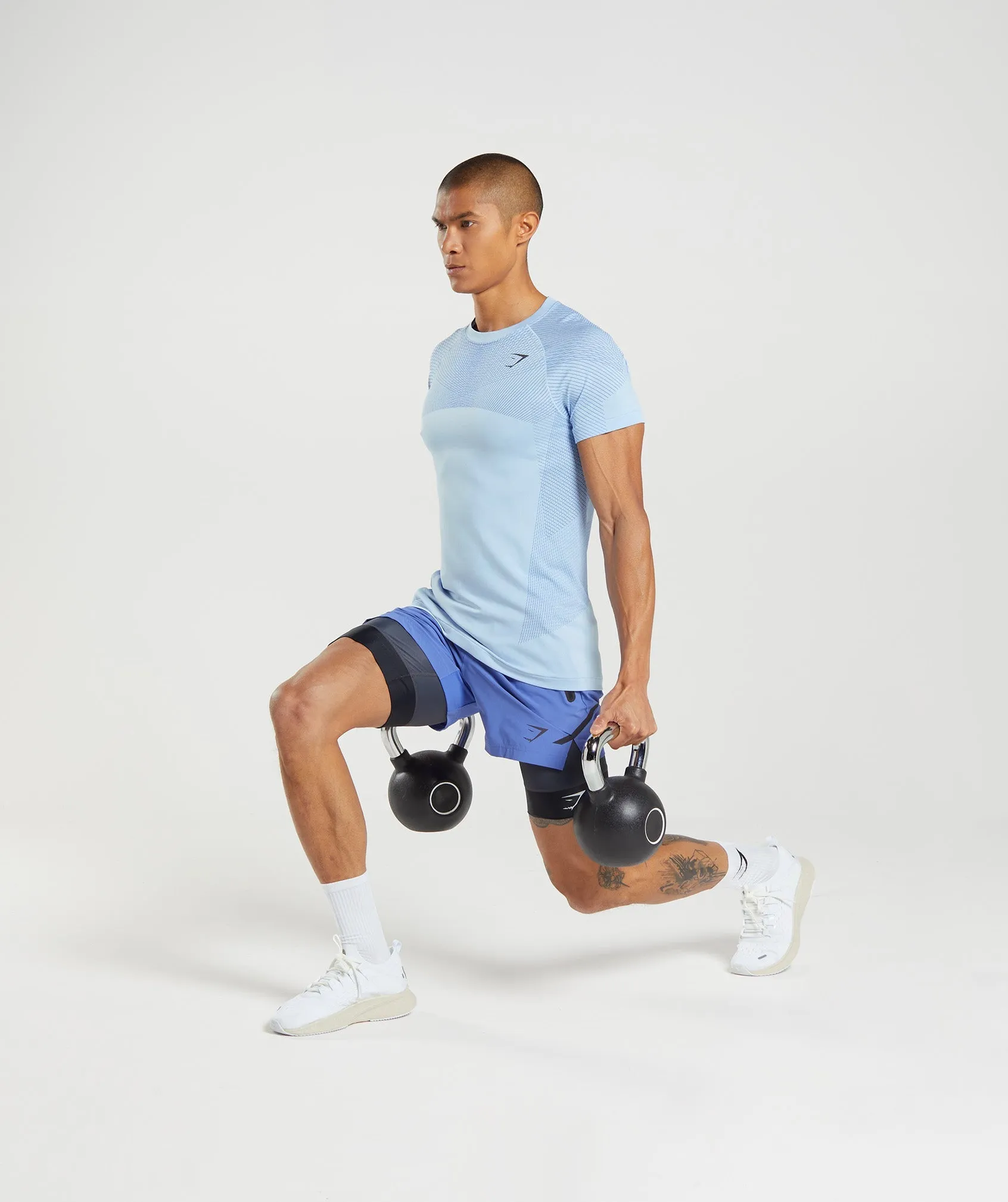 Gymshark Apex Seamless T-Shirt - Linen Blue/Court Blue