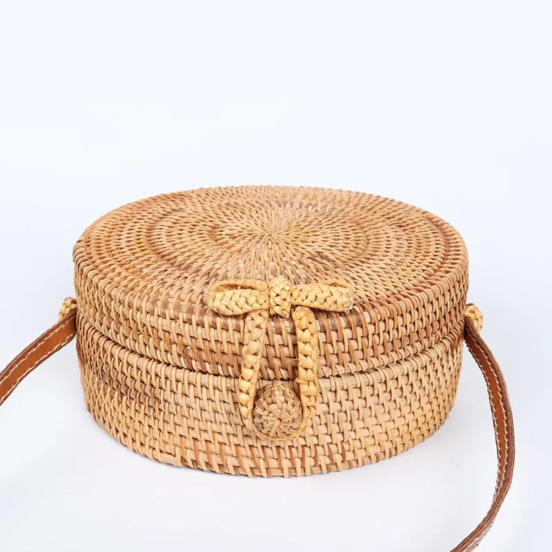 Handwoven Summer Rattan Bag Beach Cross Body Bag