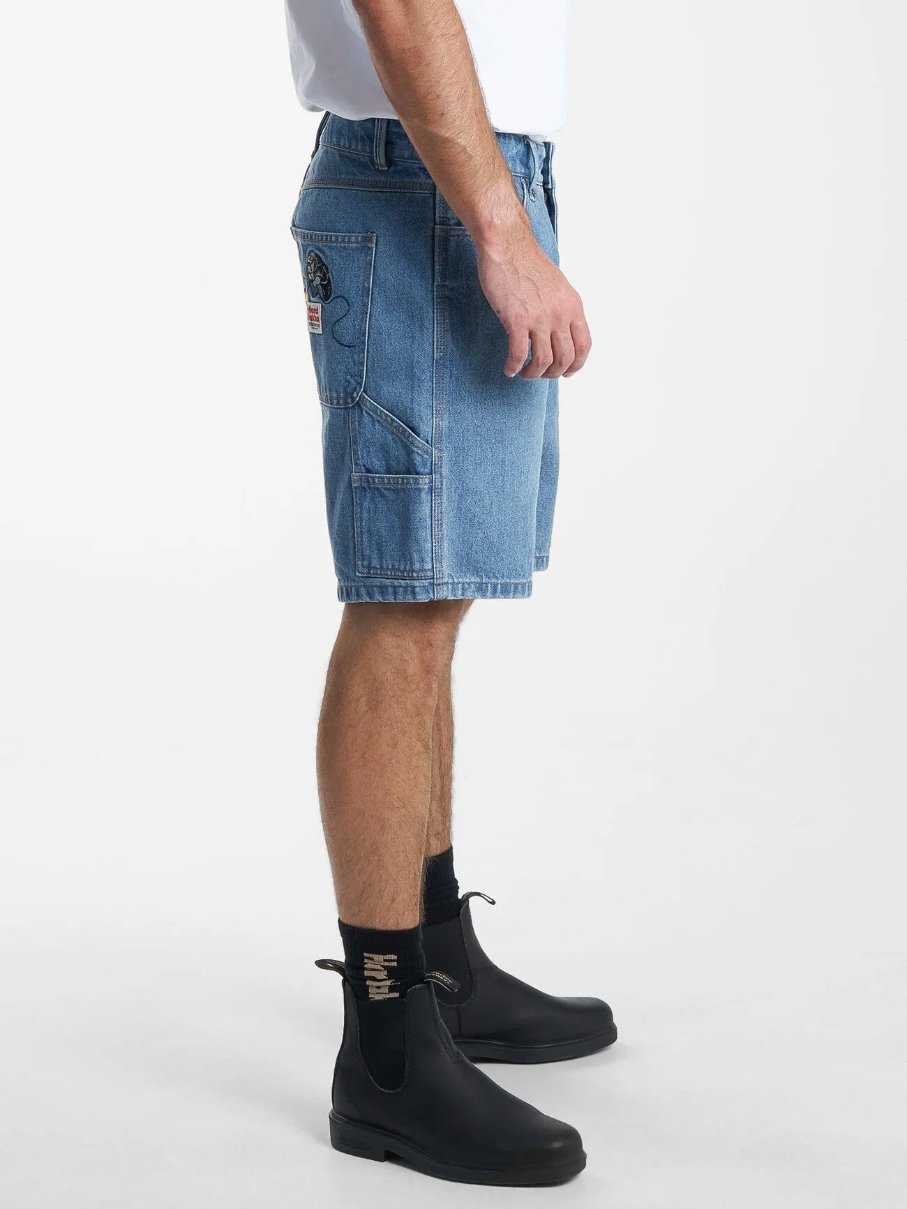 Hard Yakka X Thrills Carpenter Short - Drill Blue