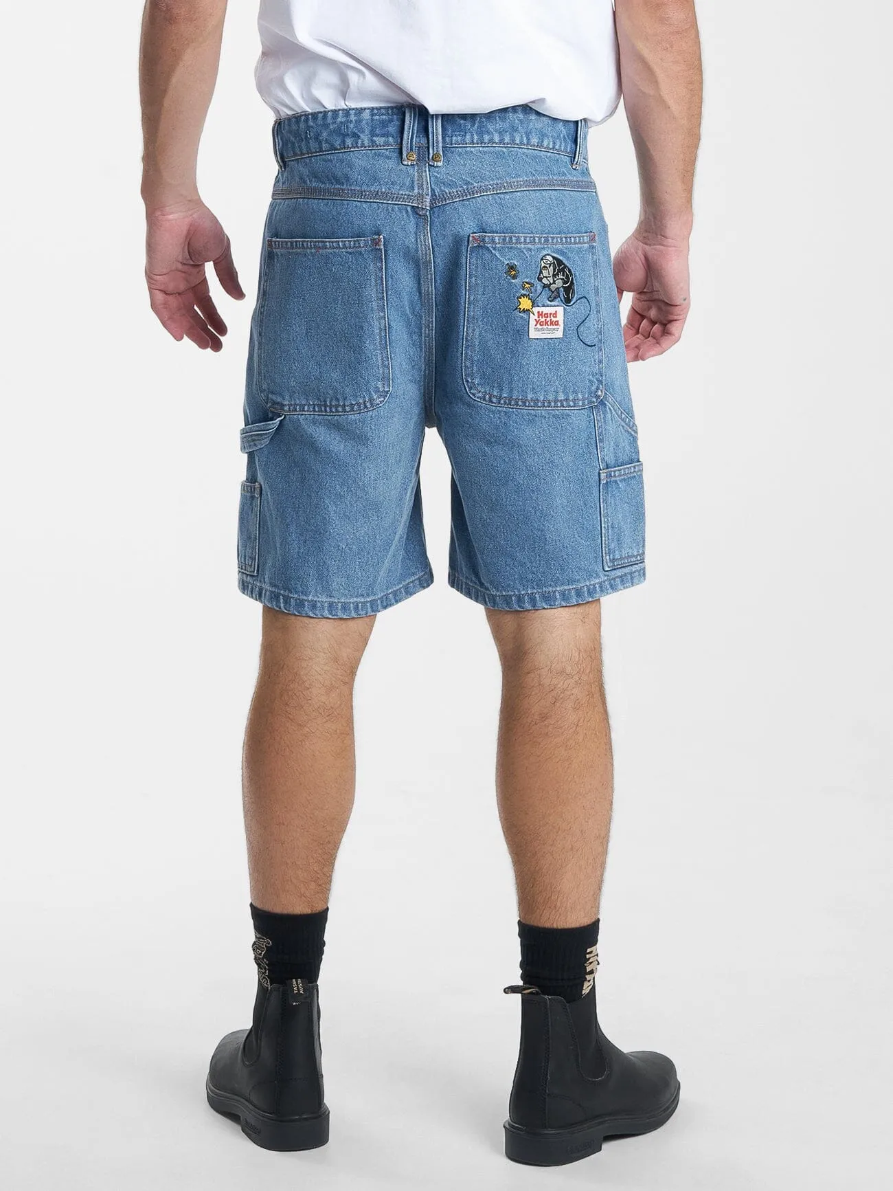 Hard Yakka X Thrills Carpenter Short - Drill Blue