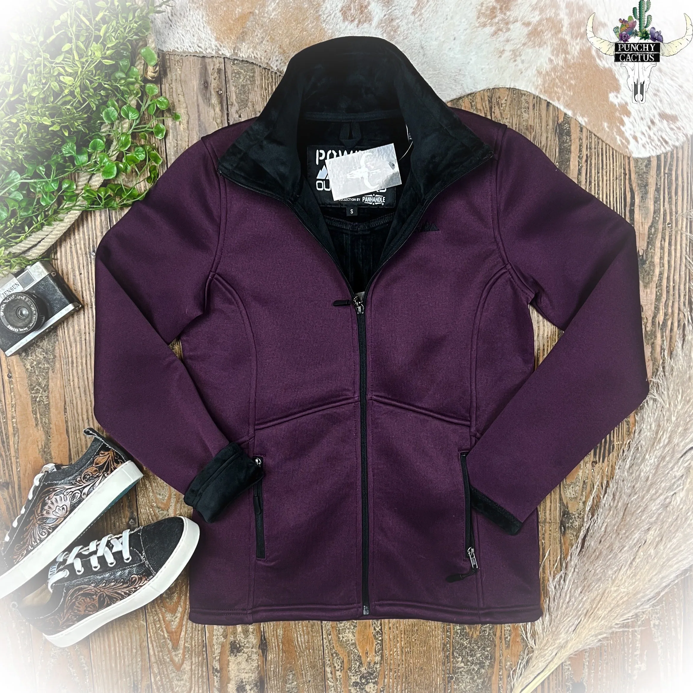 Heather Knit Jacket - Plum