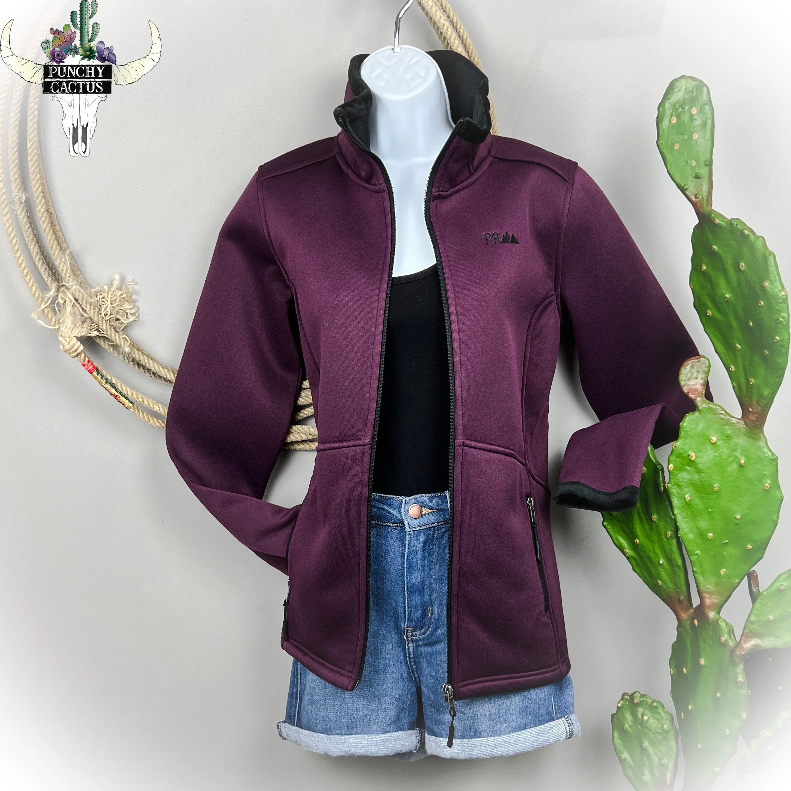 Heather Knit Jacket - Plum