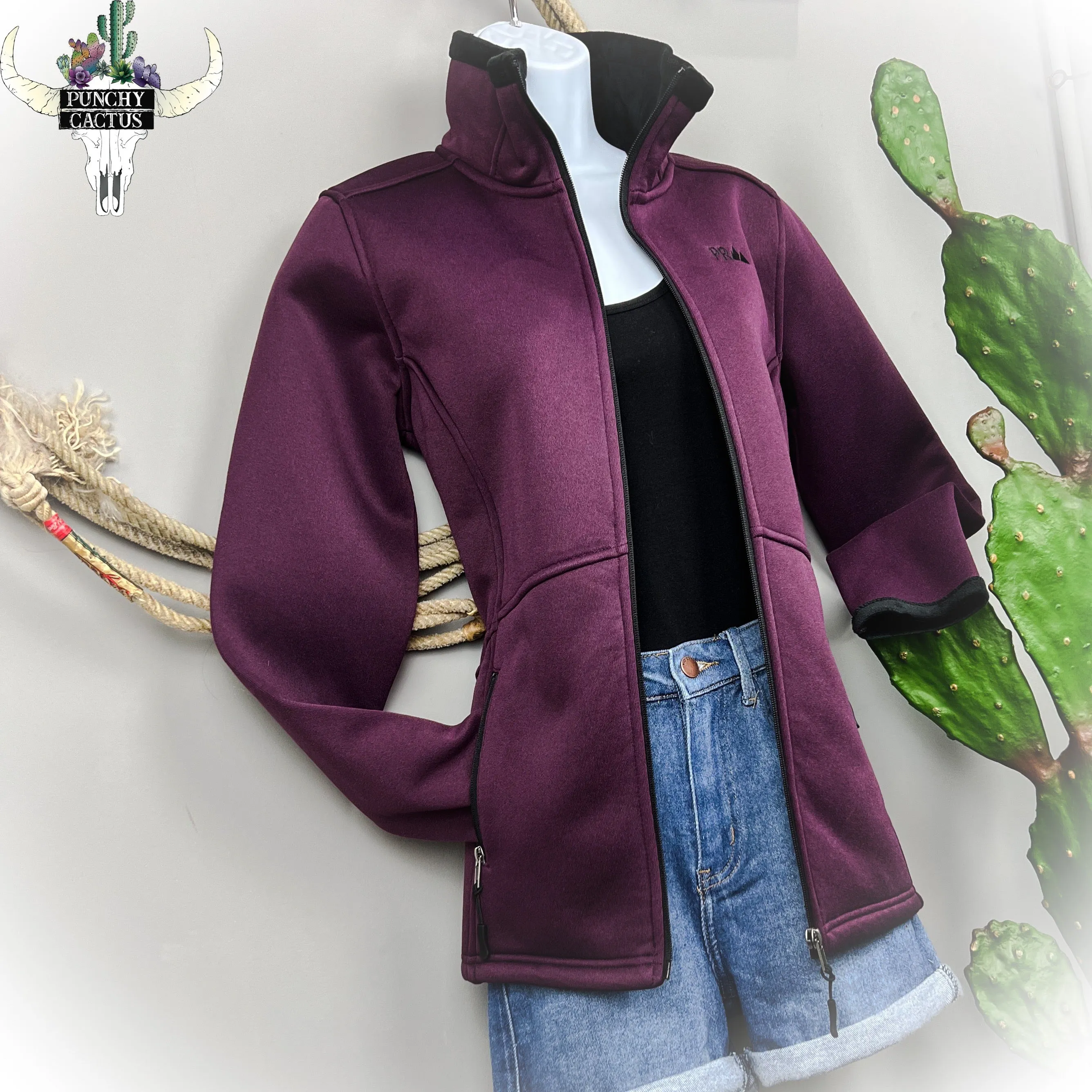 Heather Knit Jacket - Plum