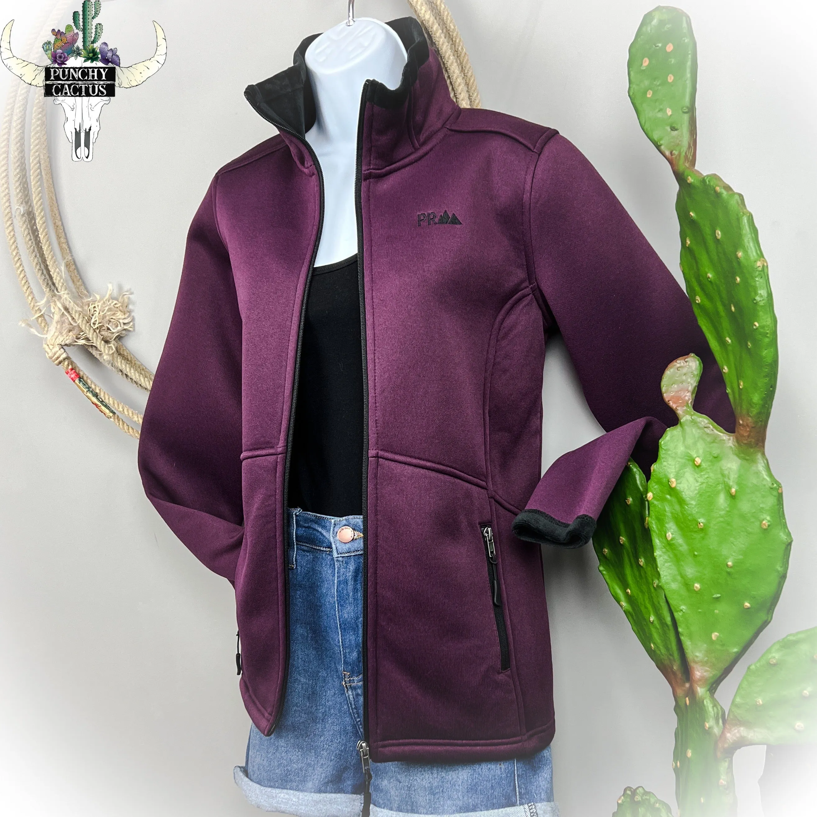 Heather Knit Jacket - Plum