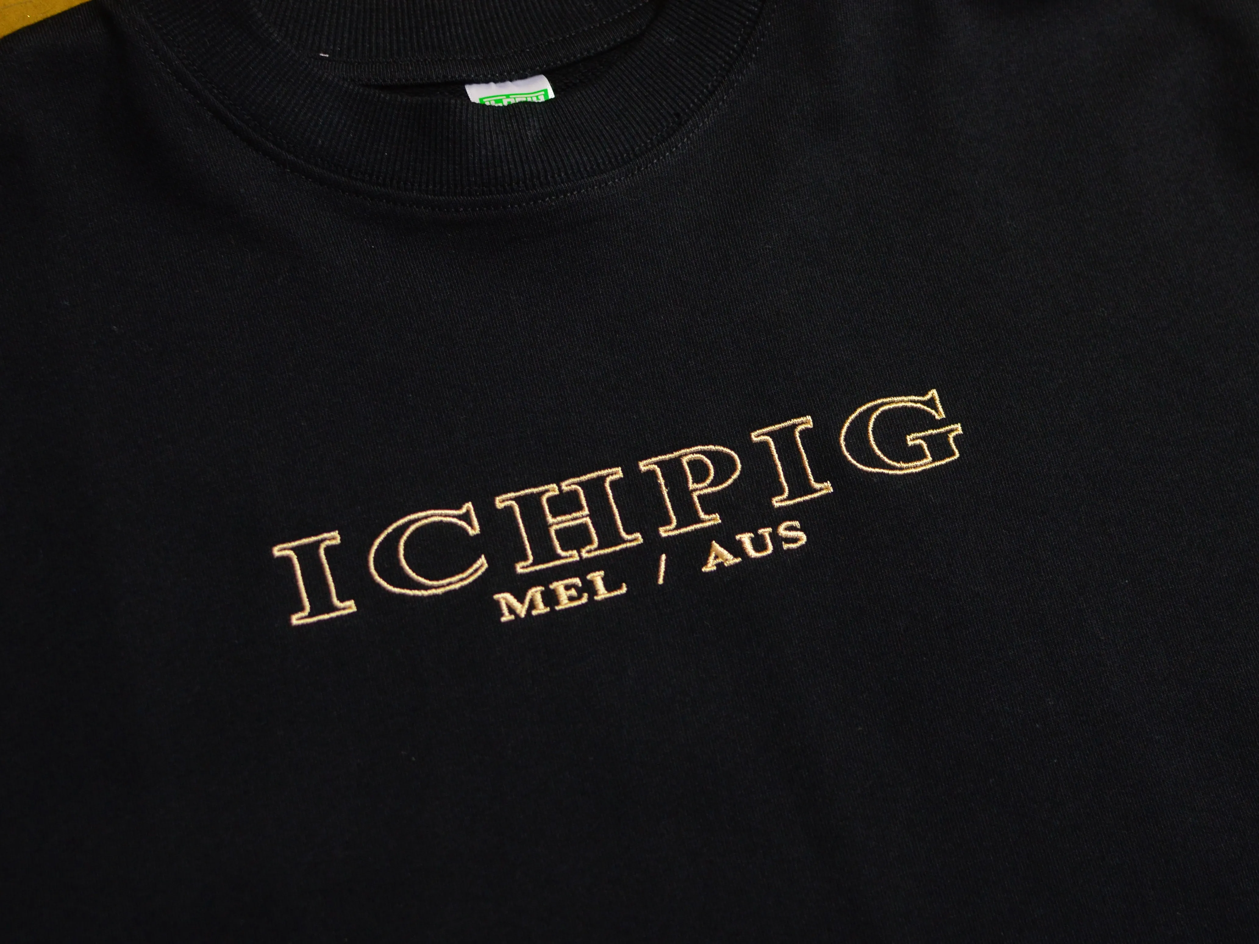 Heavyweight Embroidery  T-Shirt - Black