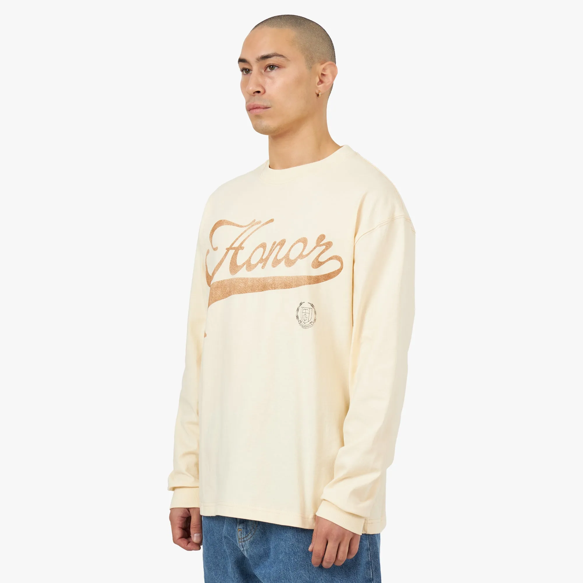 Honor The Gift Holiday Script Longsleeve Bone