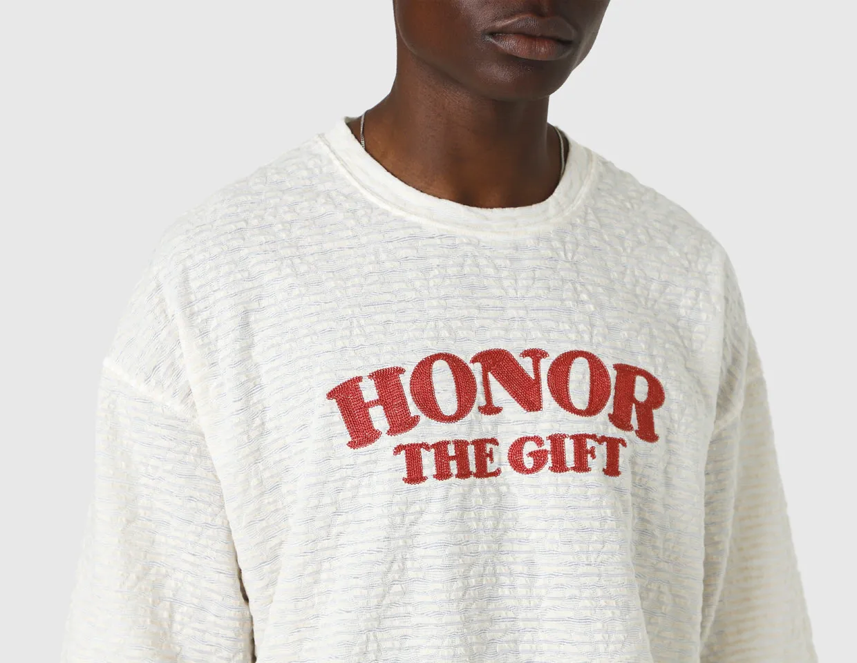 Honor The Gift Stripe Box T-shirt / Bone