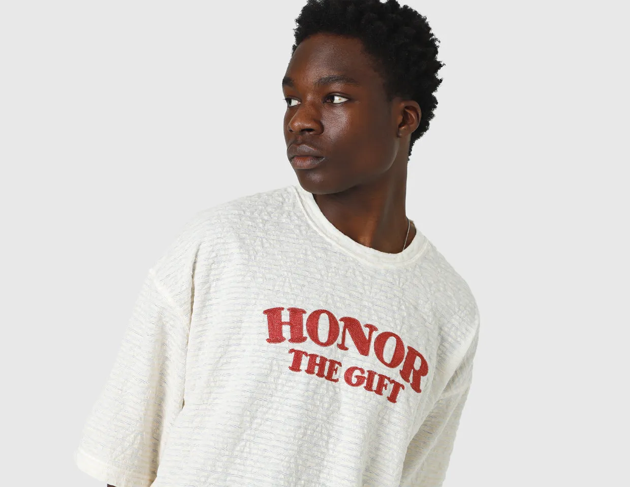 Honor The Gift Stripe Box T-shirt / Bone