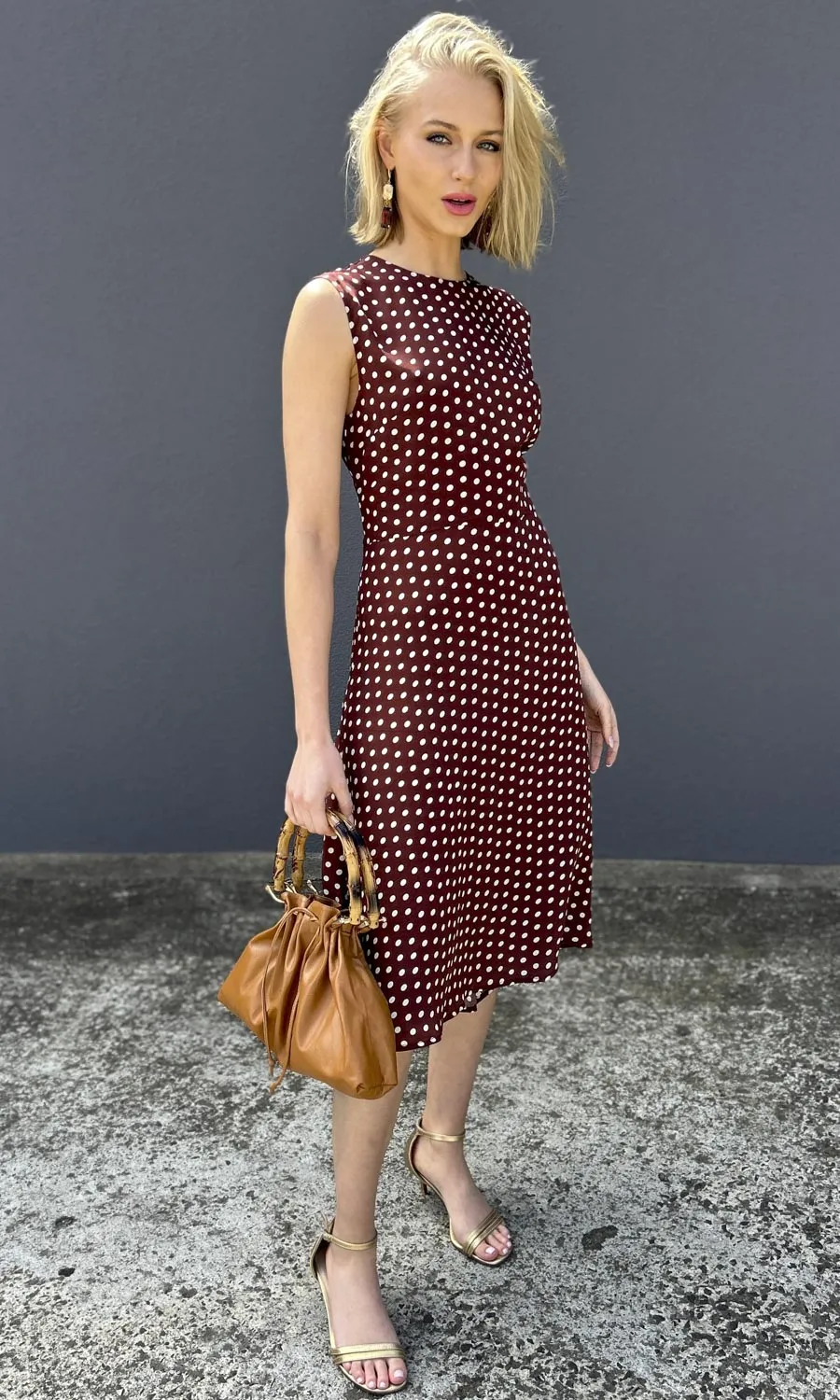 hoss Polka Dot Dress - Choc      Coming soon!