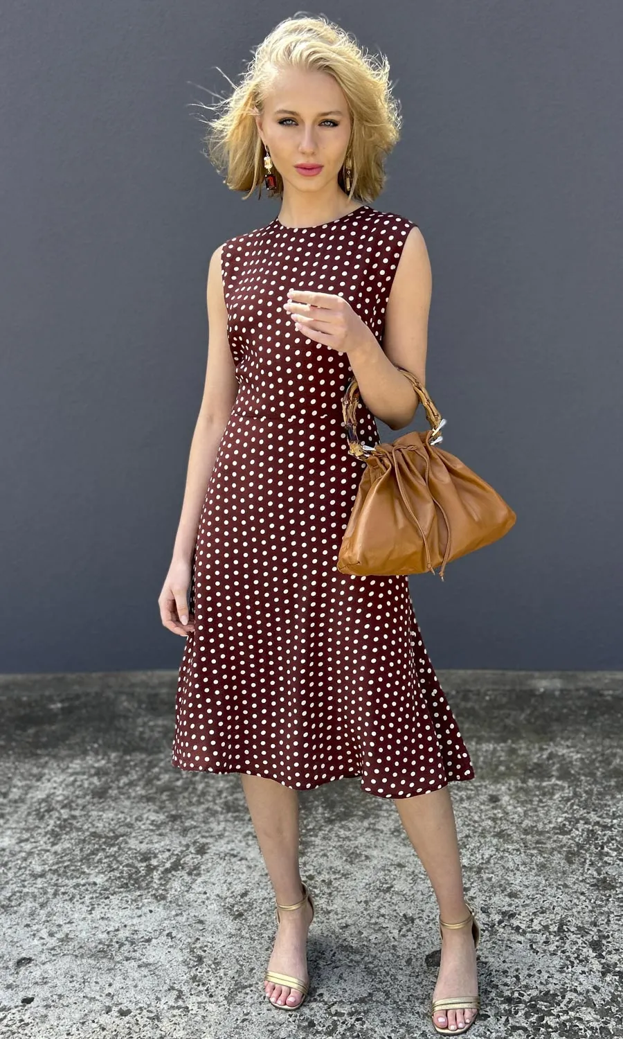 hoss Polka Dot Dress - Choc      Coming soon!