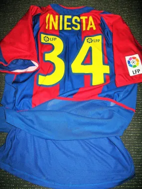 Iniesta Barcelona PLAYER ISSUE DEBUT 2002 2003 Jersey Shirt Camiseta XL