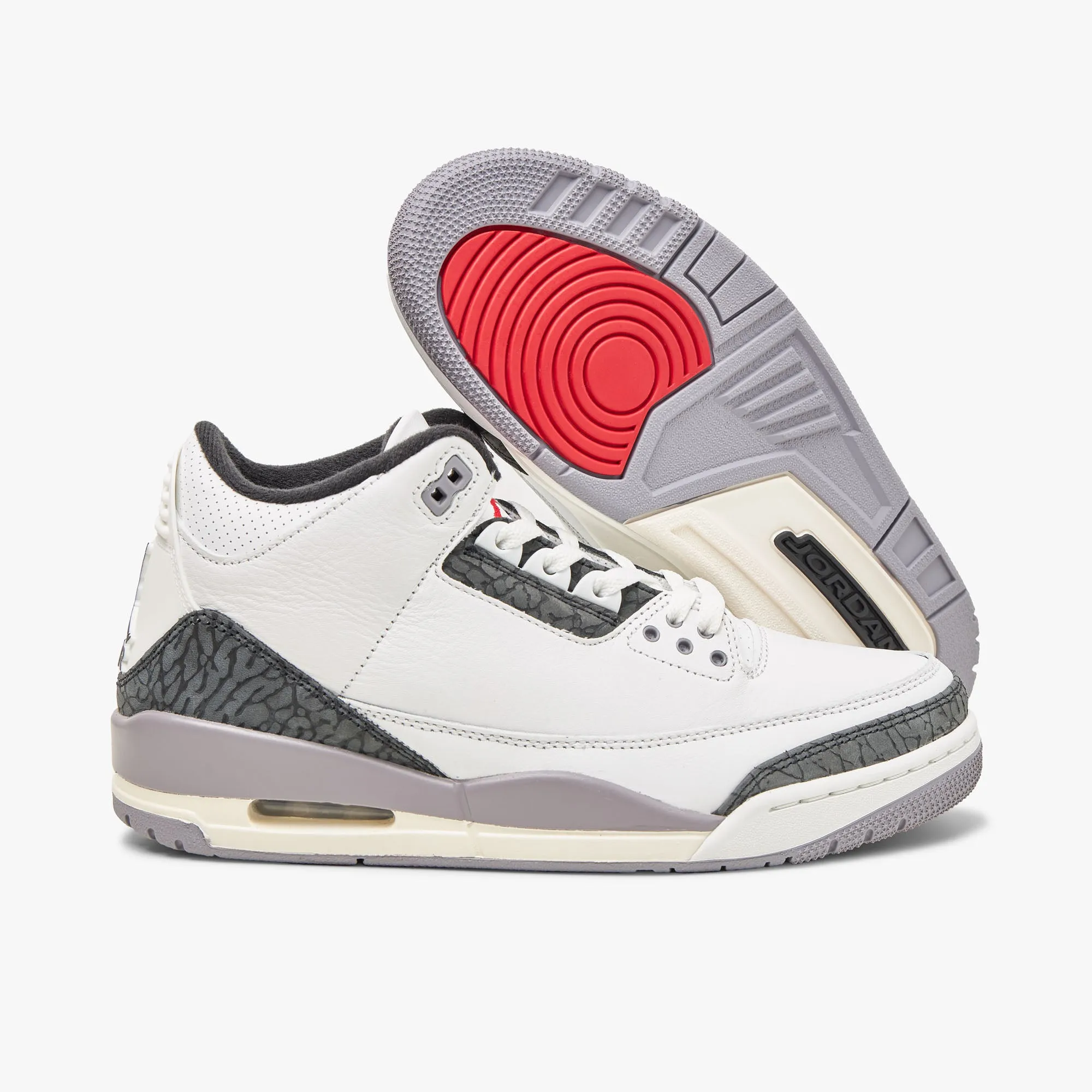 Jordan 3 Retro Summit White / Fire Red - Cement Grey