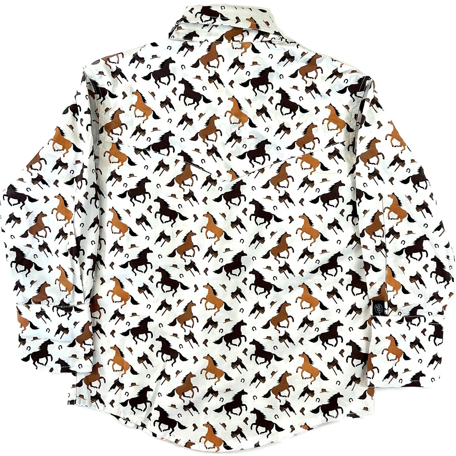 Kid's Horse Print Western Shirt