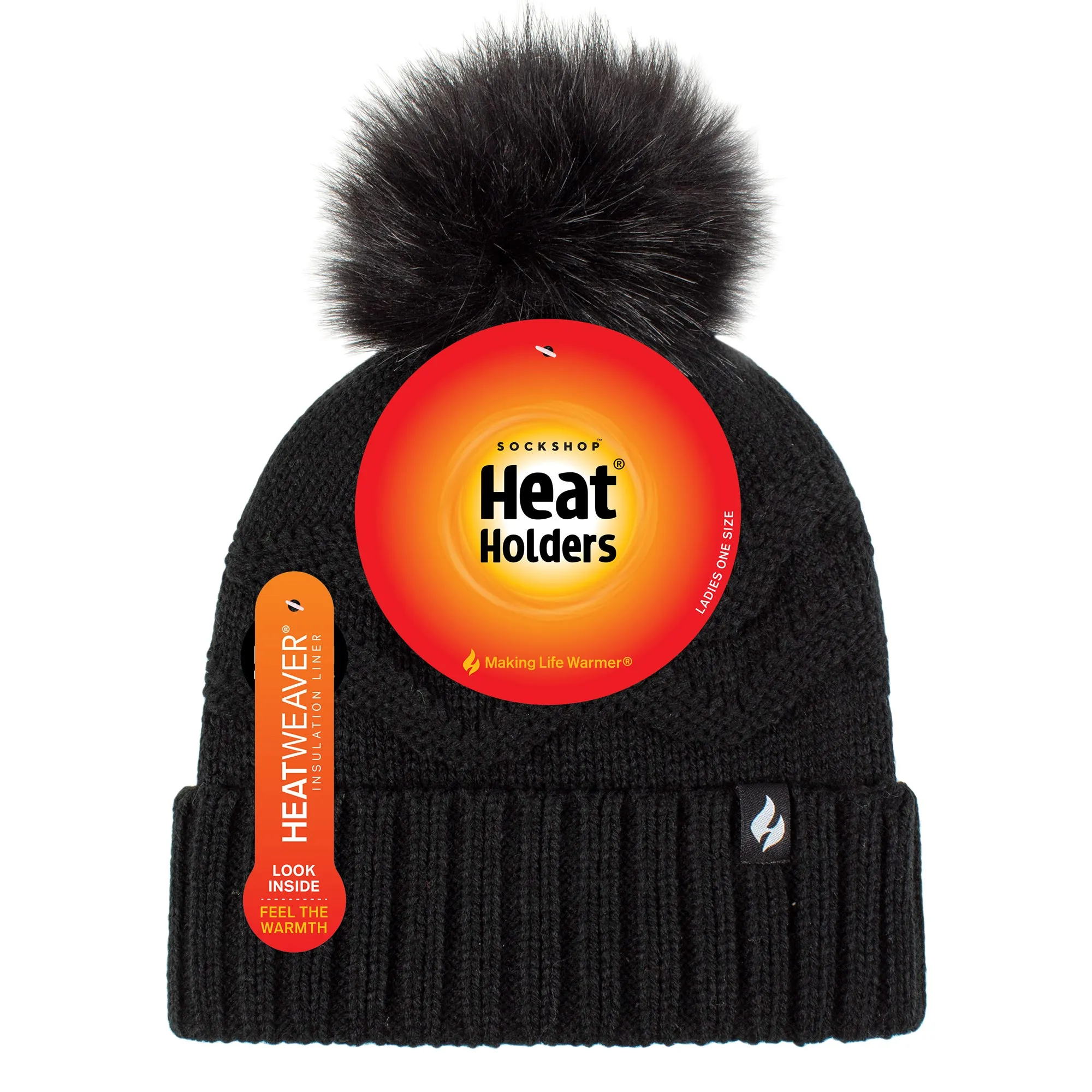 Ladies Cotswold Pom Pom Hat - Black