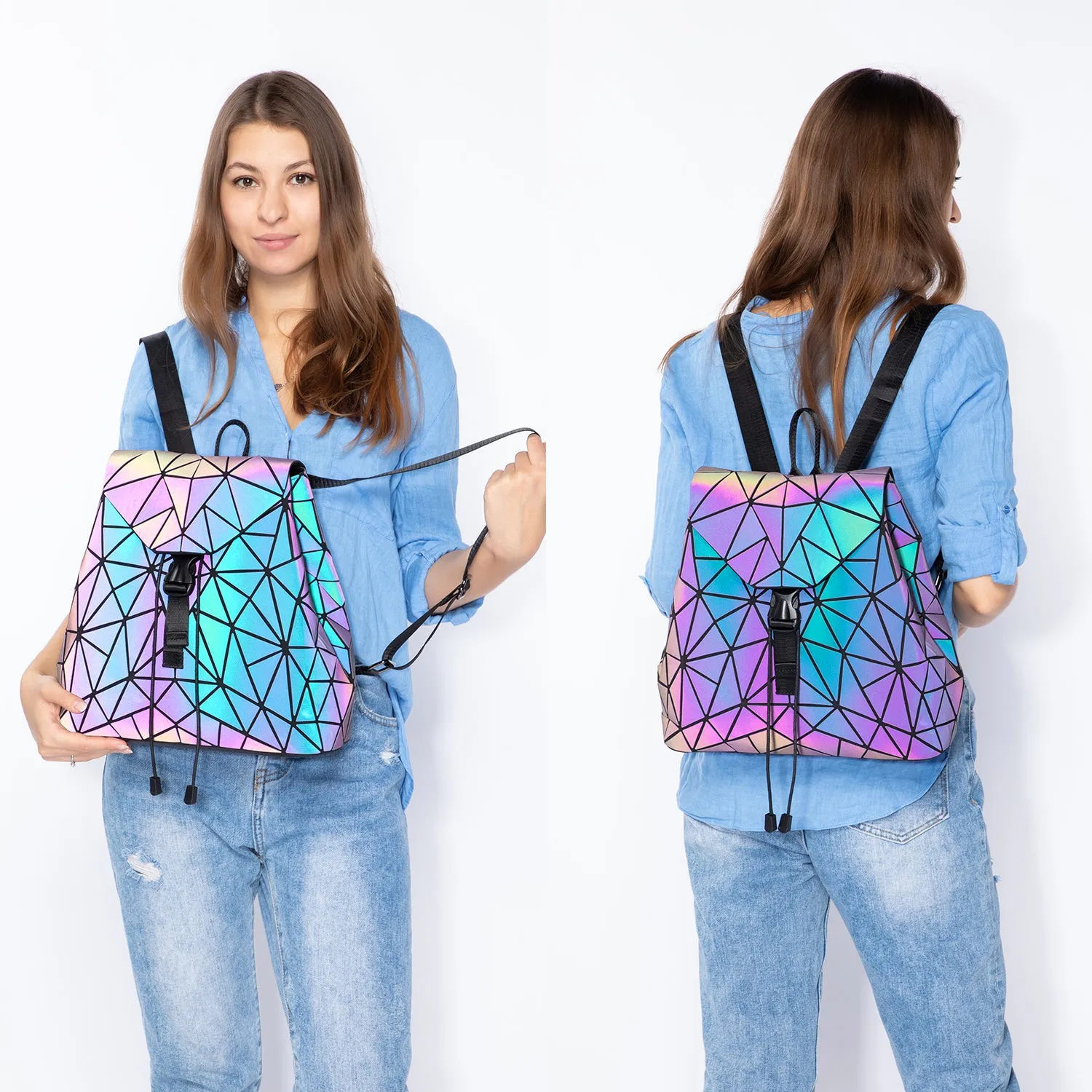 Luminous Geometric Backpack✨🎒