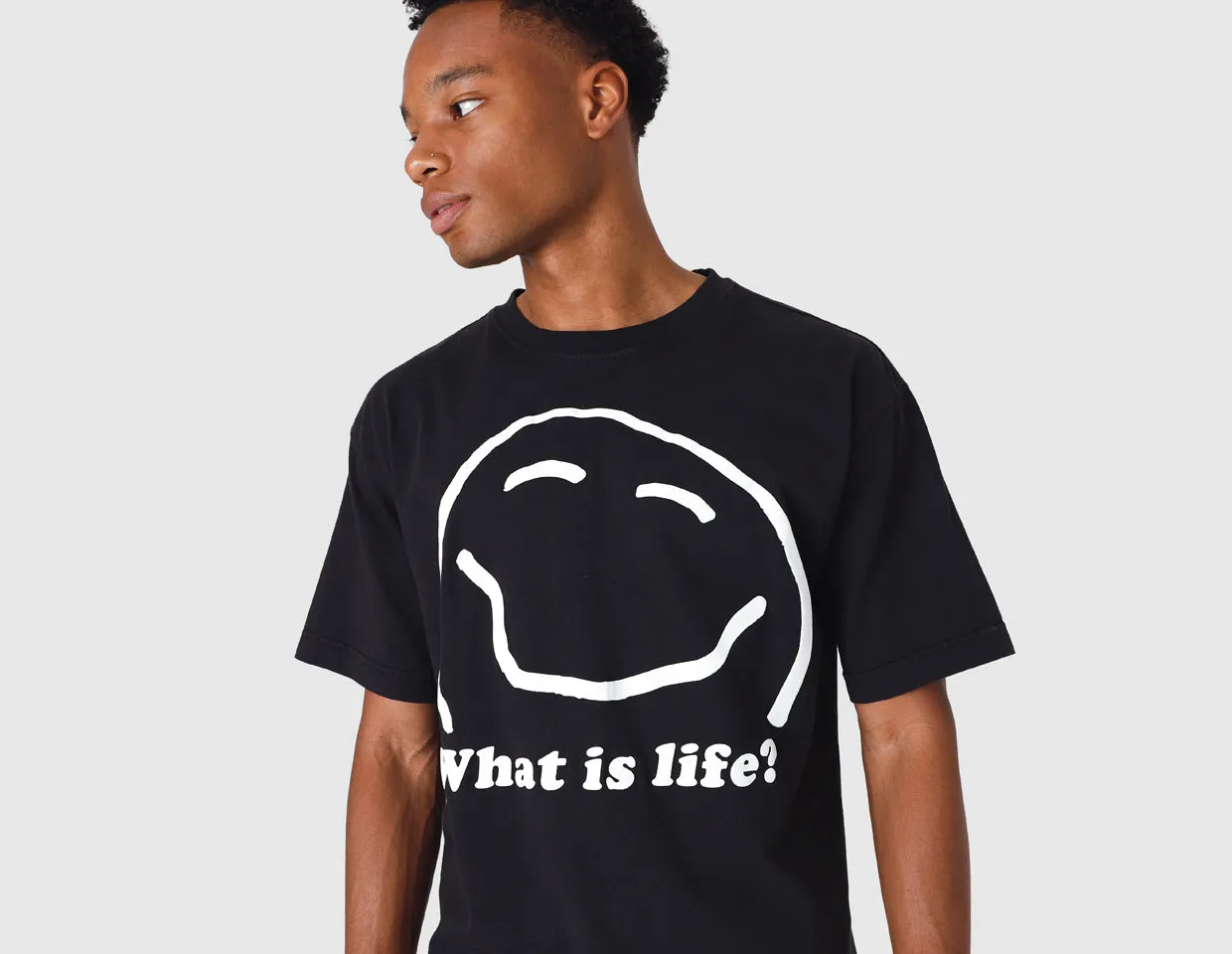 MARKET What Is Life T-shirt /  Washed Black