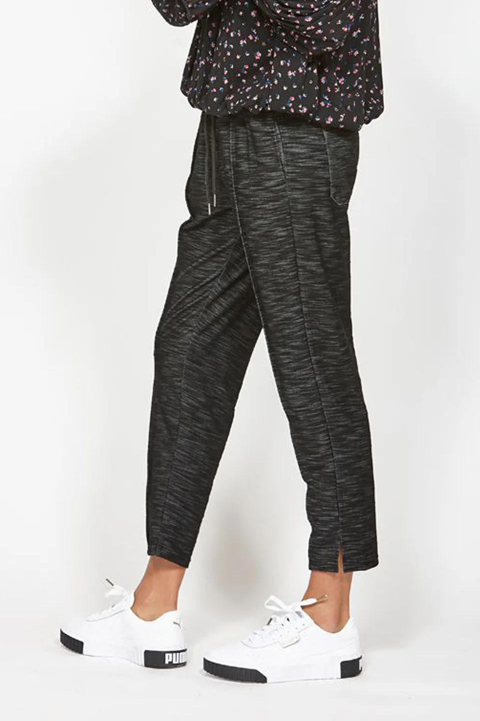 Marle Sav Black Knit Elasticated Waist Pant