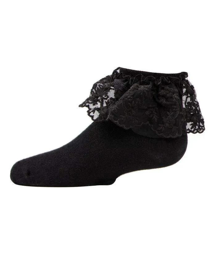 MeMoi Petite Floral Lace Anklet Sock Style: MKF-6028