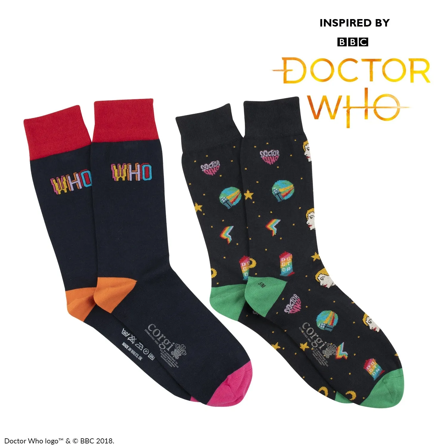 Men's Doctor Who 'Who' 2-Pair Gift Box