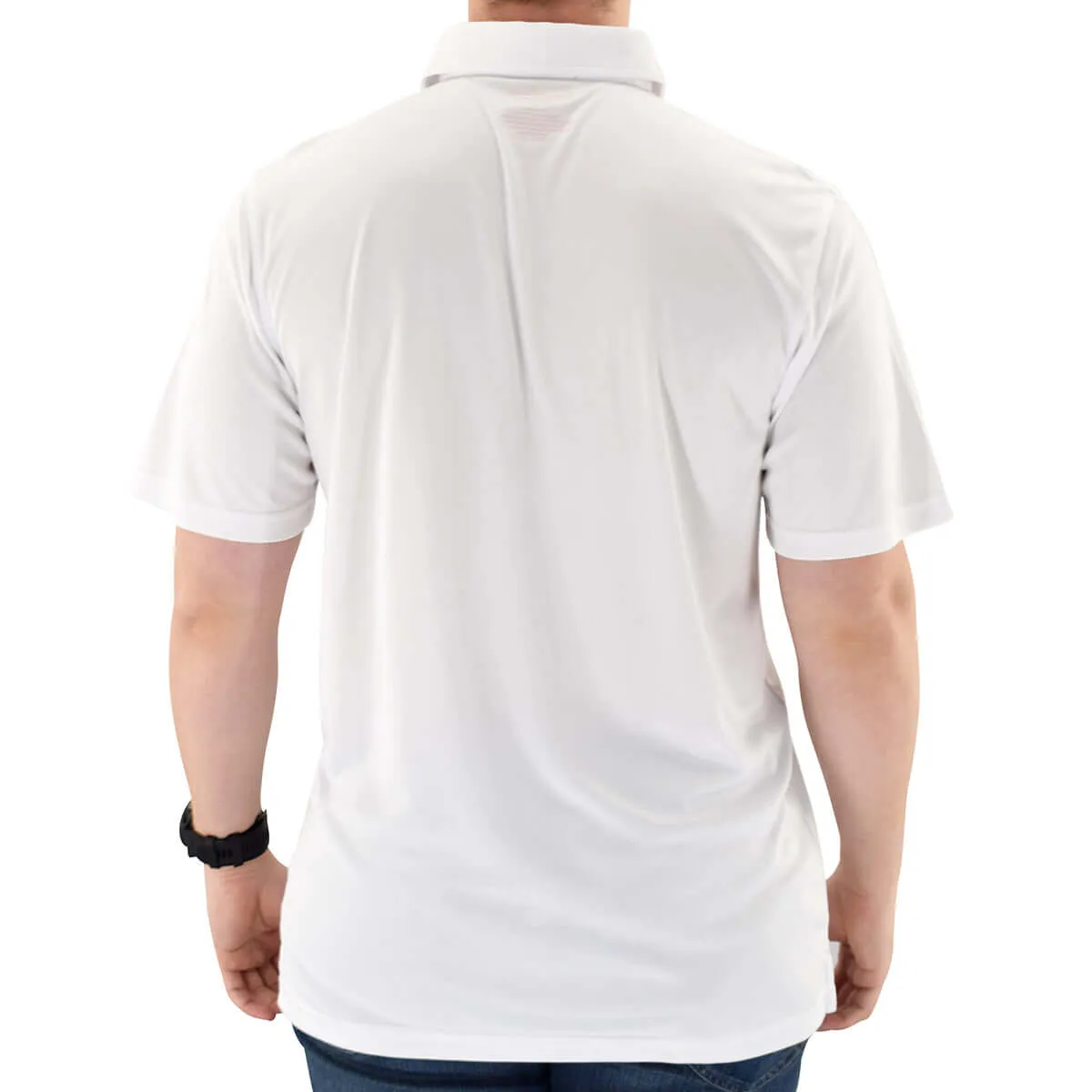 Mens Flag Flying Polo Tech Shirt -White