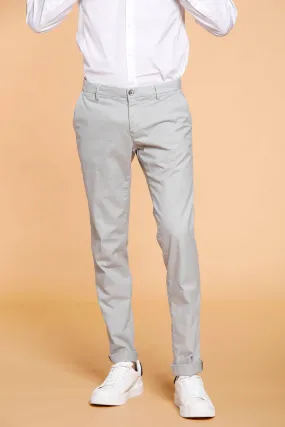 Milano Style pantalone chino uomo in cotone pied de poule mouliné extra slim