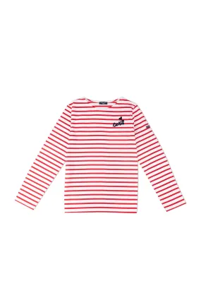 MINQUIERS PARIS - Authentic Breton Stripe Shirt| Soft Cotton | Men Fit  (WHITE / RED)