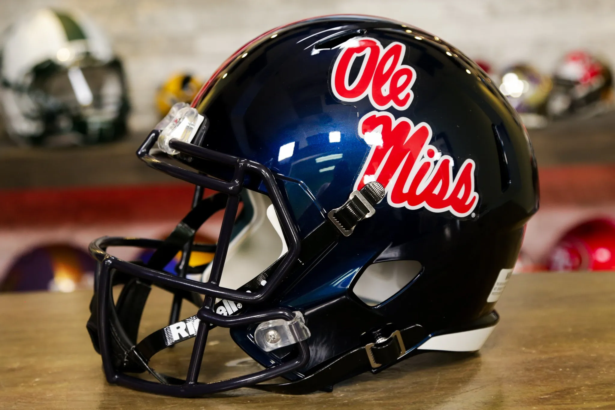 Mississippi Rebels Riddell Speed Replica Helmet - Navy