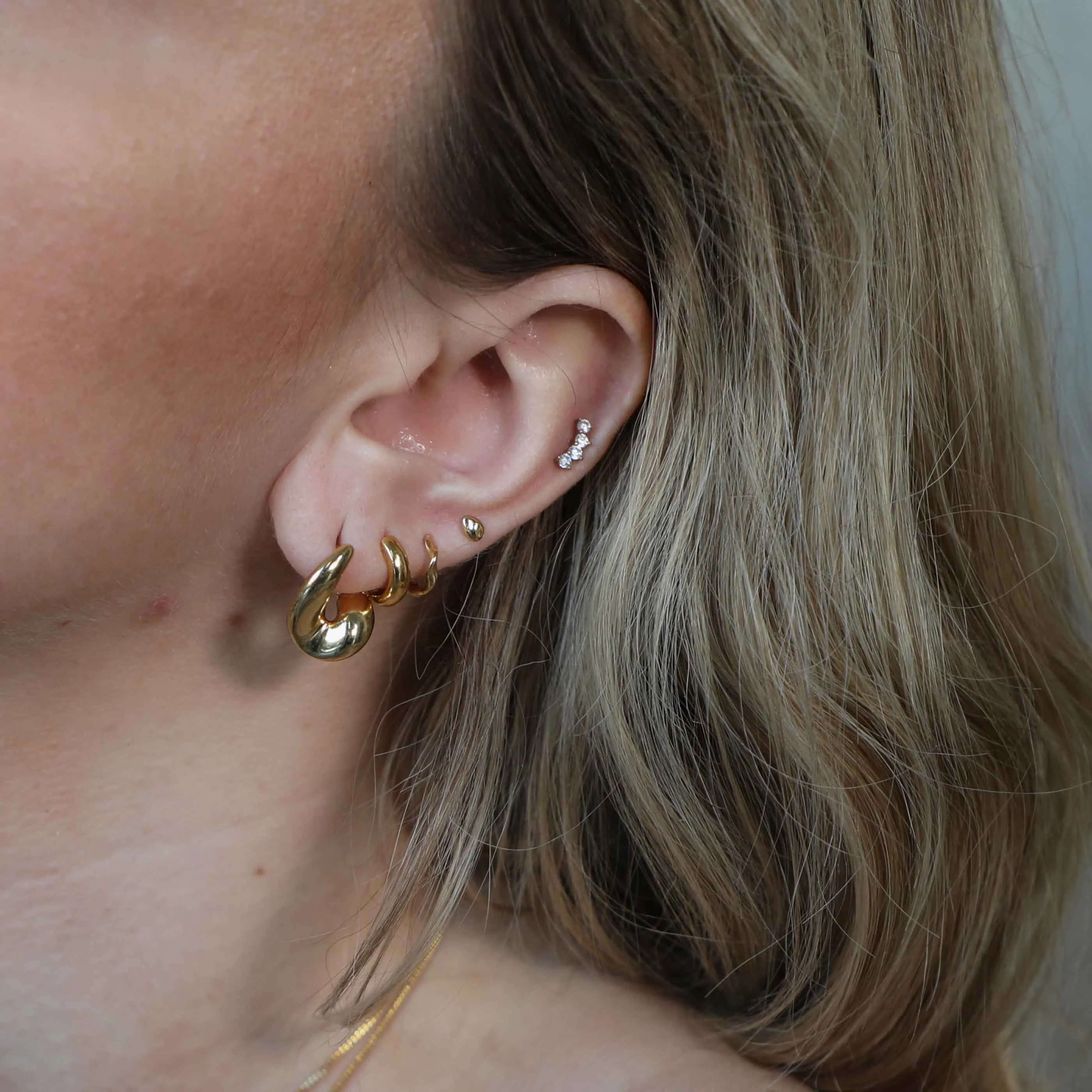 Molten Small Stud Earrings in Gold