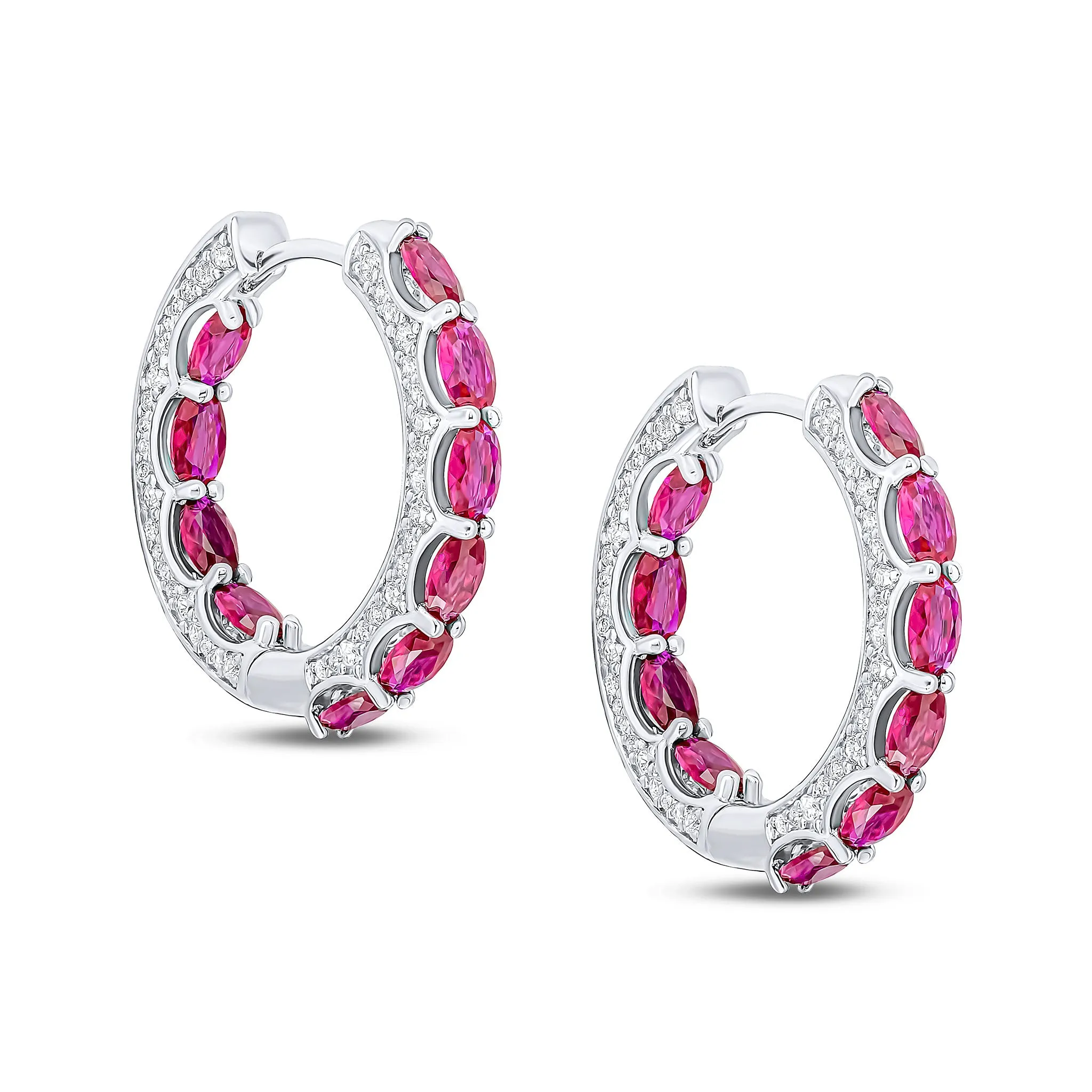 Nancy Hoop Earrings (Ruby)