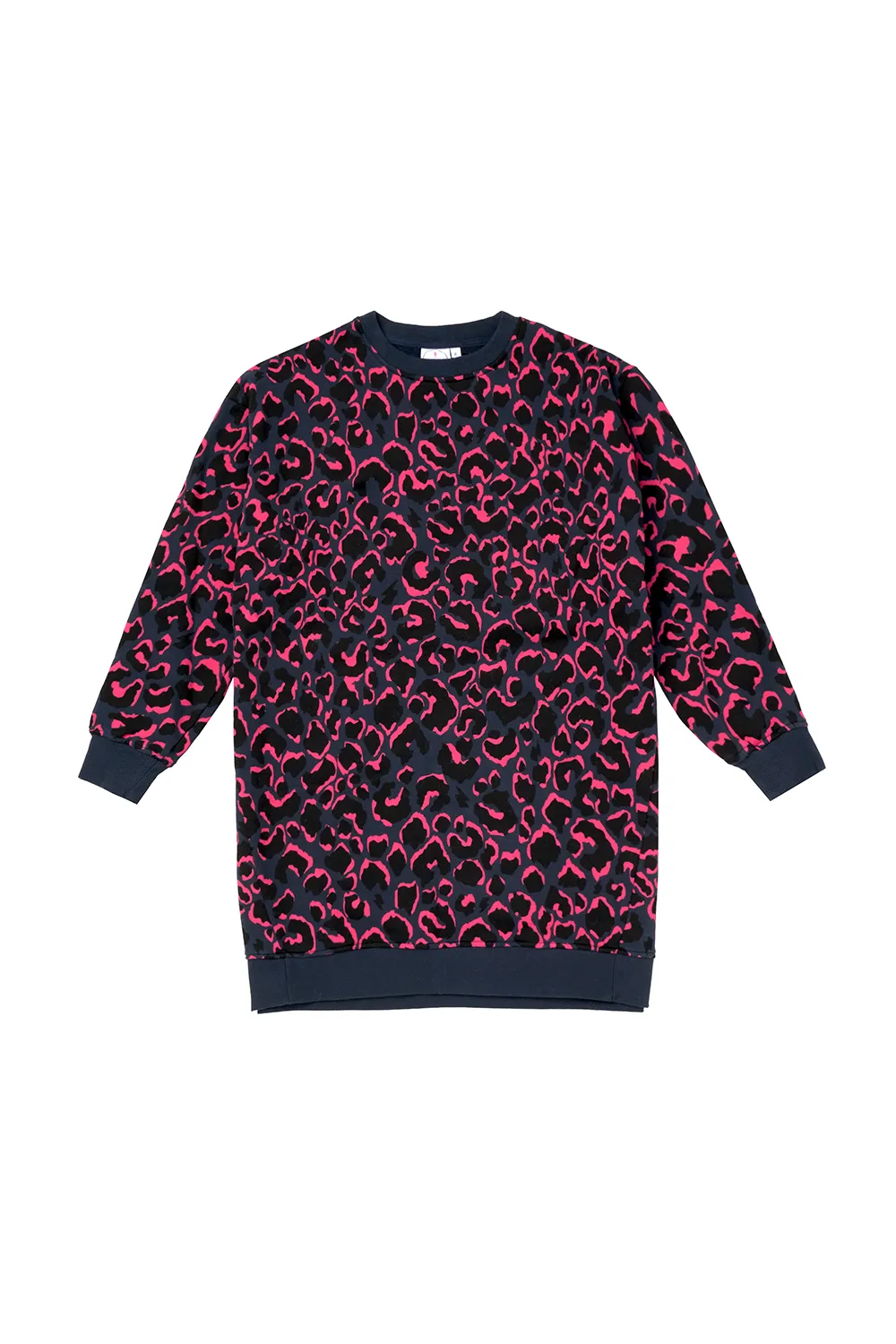 Navy with Black and Pink Shadow Leopard Oversized Tunic