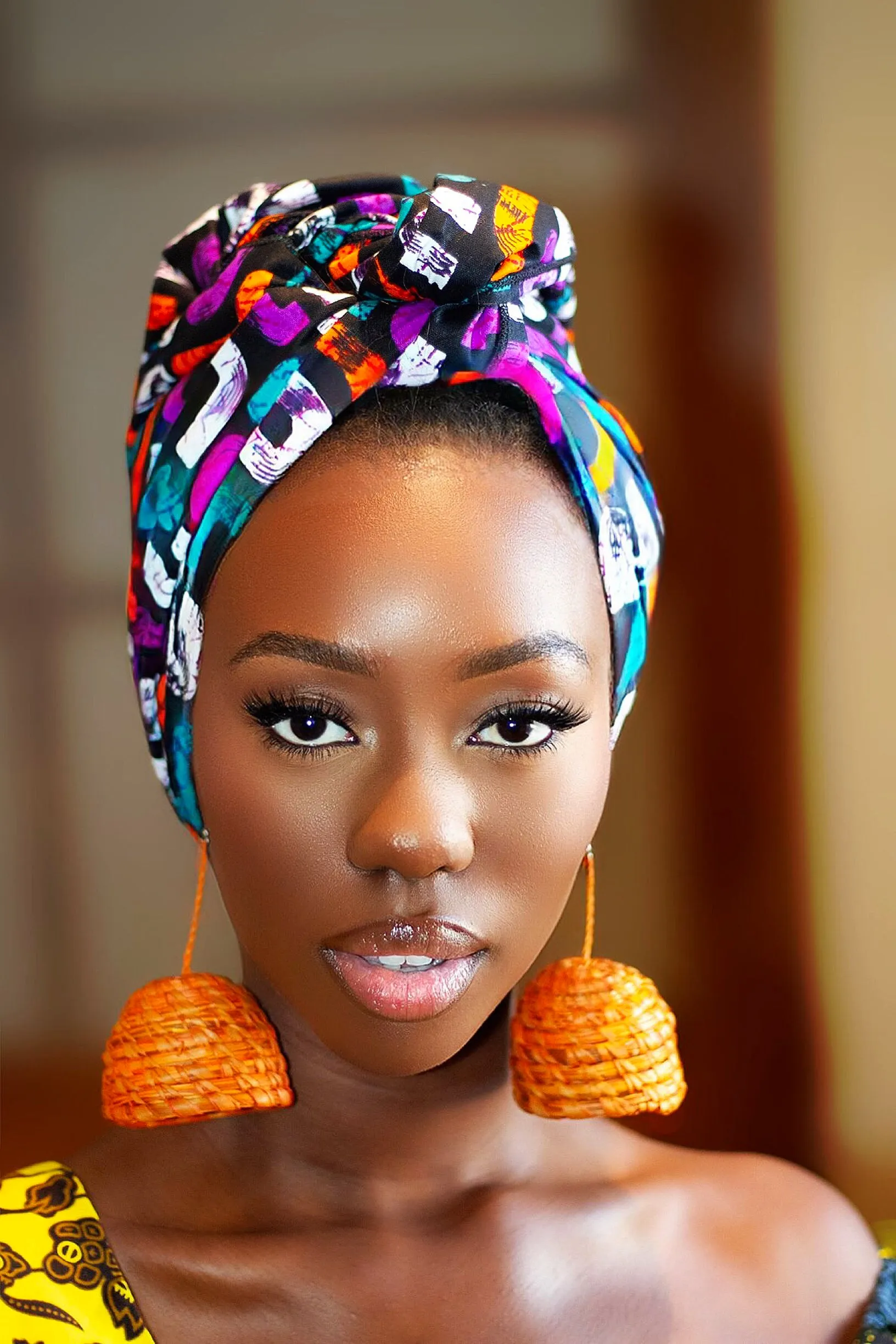 New in African Ankara Print Headwrap/Headtie - Adaobbi