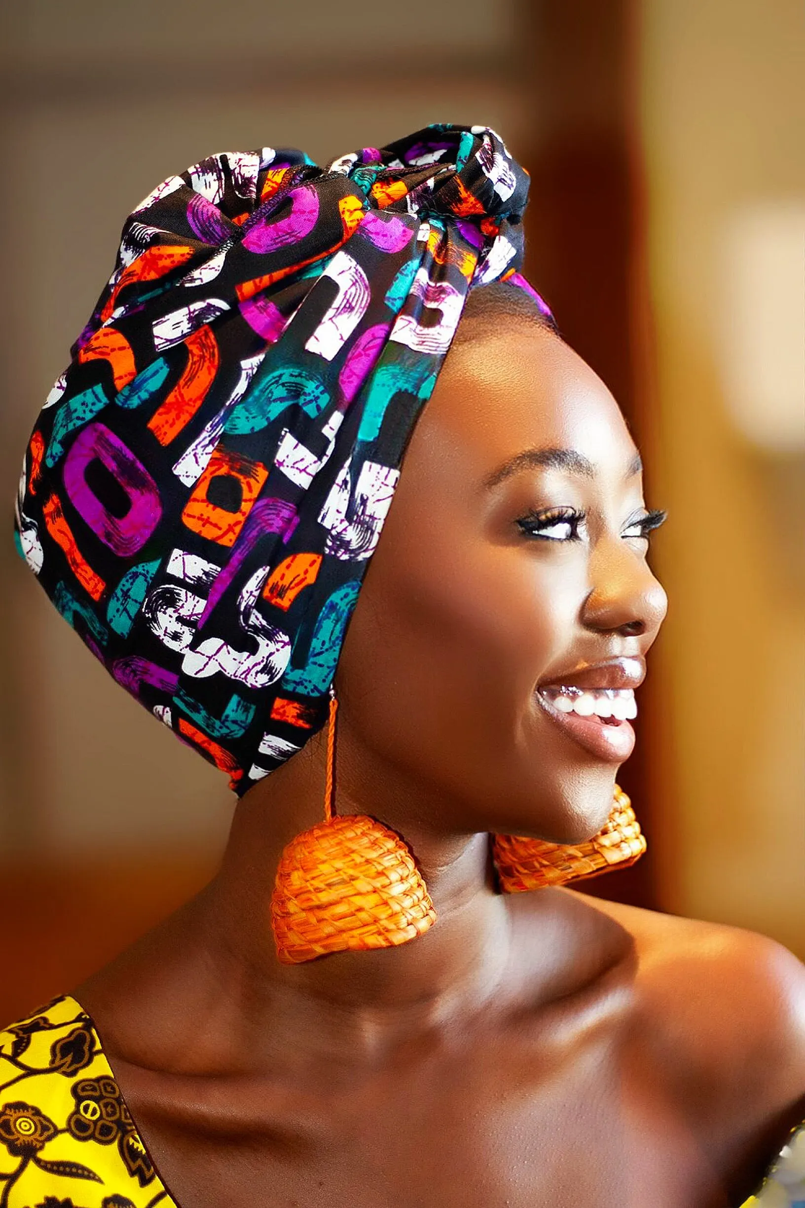 New in African Ankara Print Headwrap/Headtie - Adaobbi