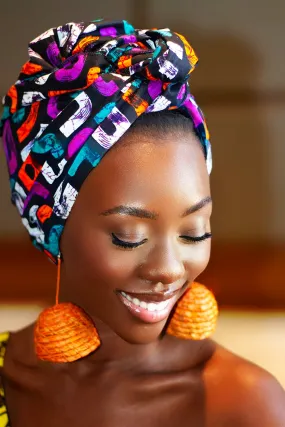 New in African Ankara Print Headwrap/Headtie - Adaobbi