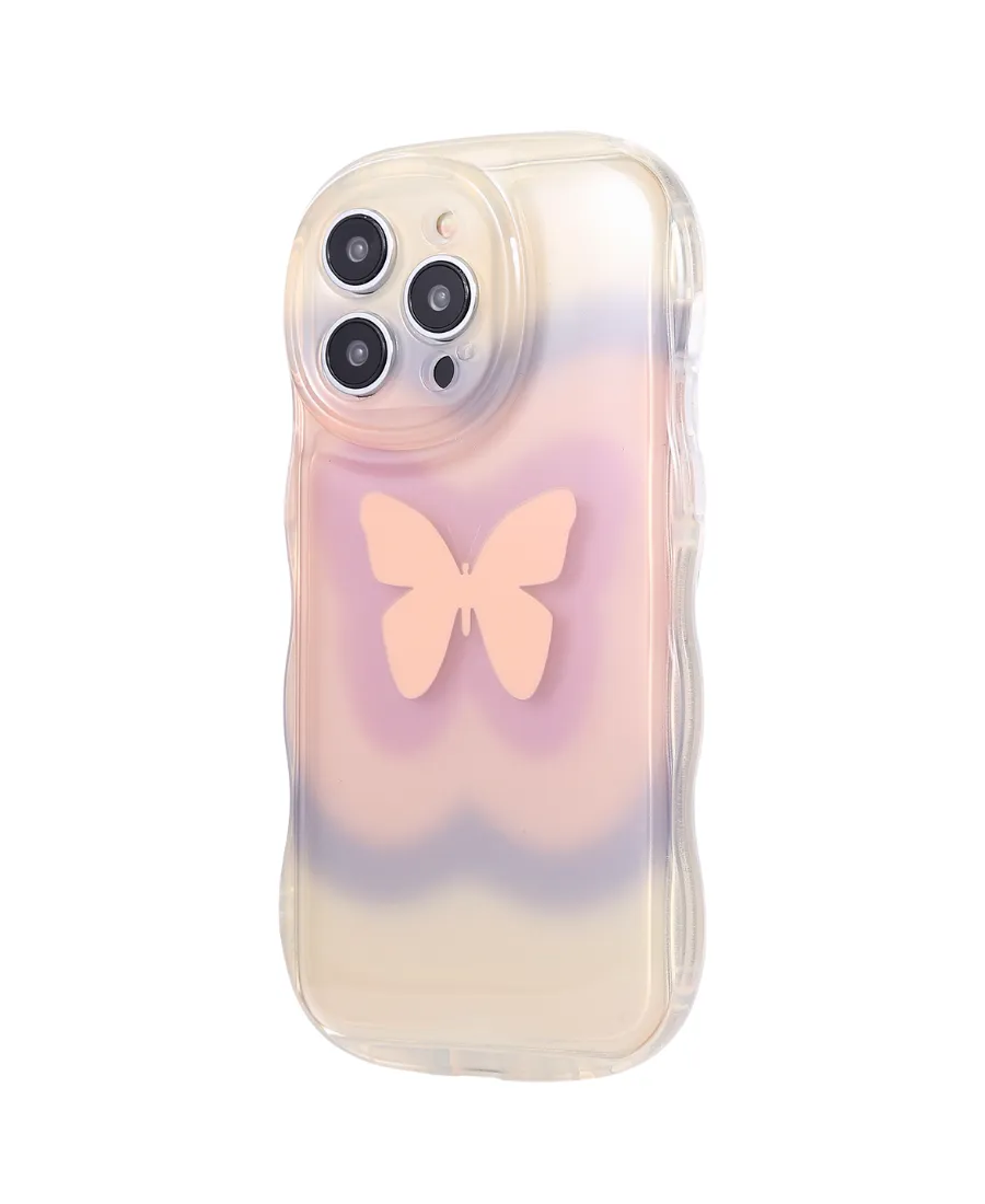 Pink Butterfly Wavy Phone Case