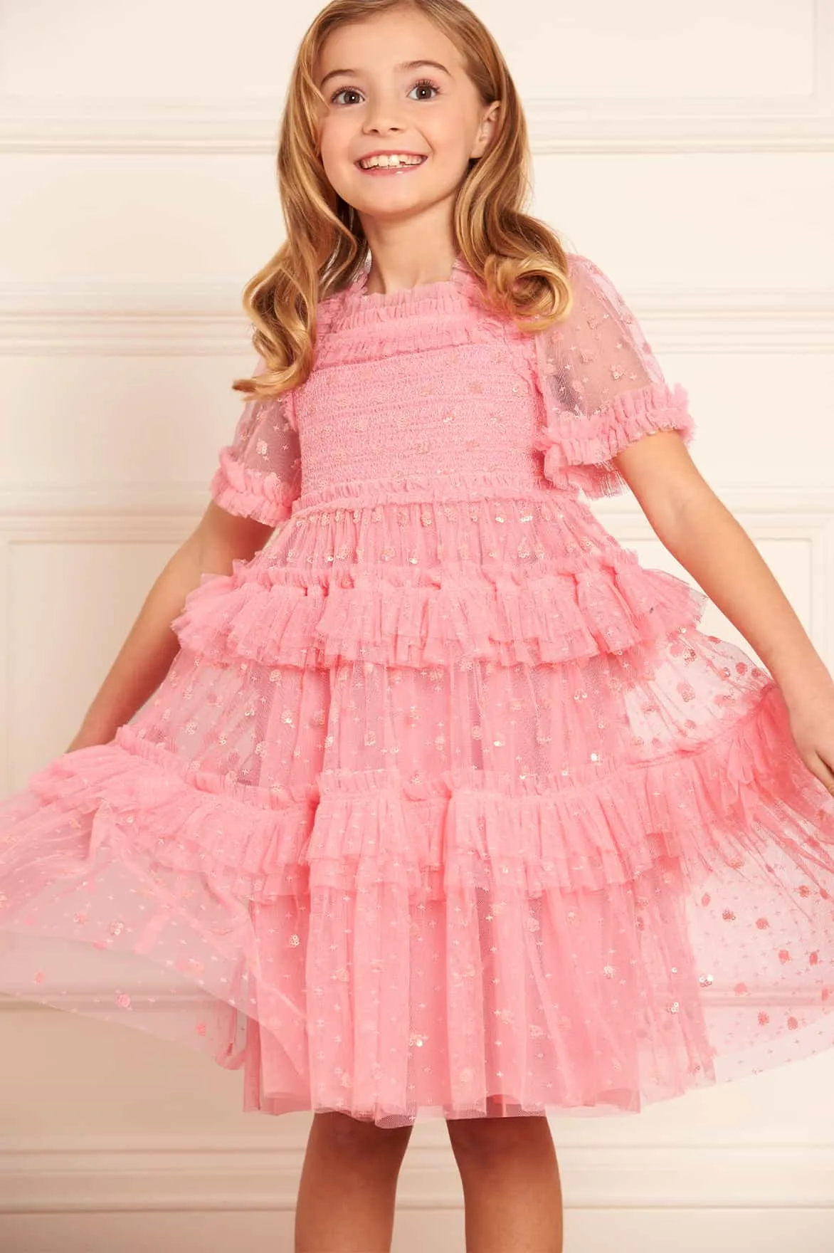 Polka Dot Smocked Kids Dress